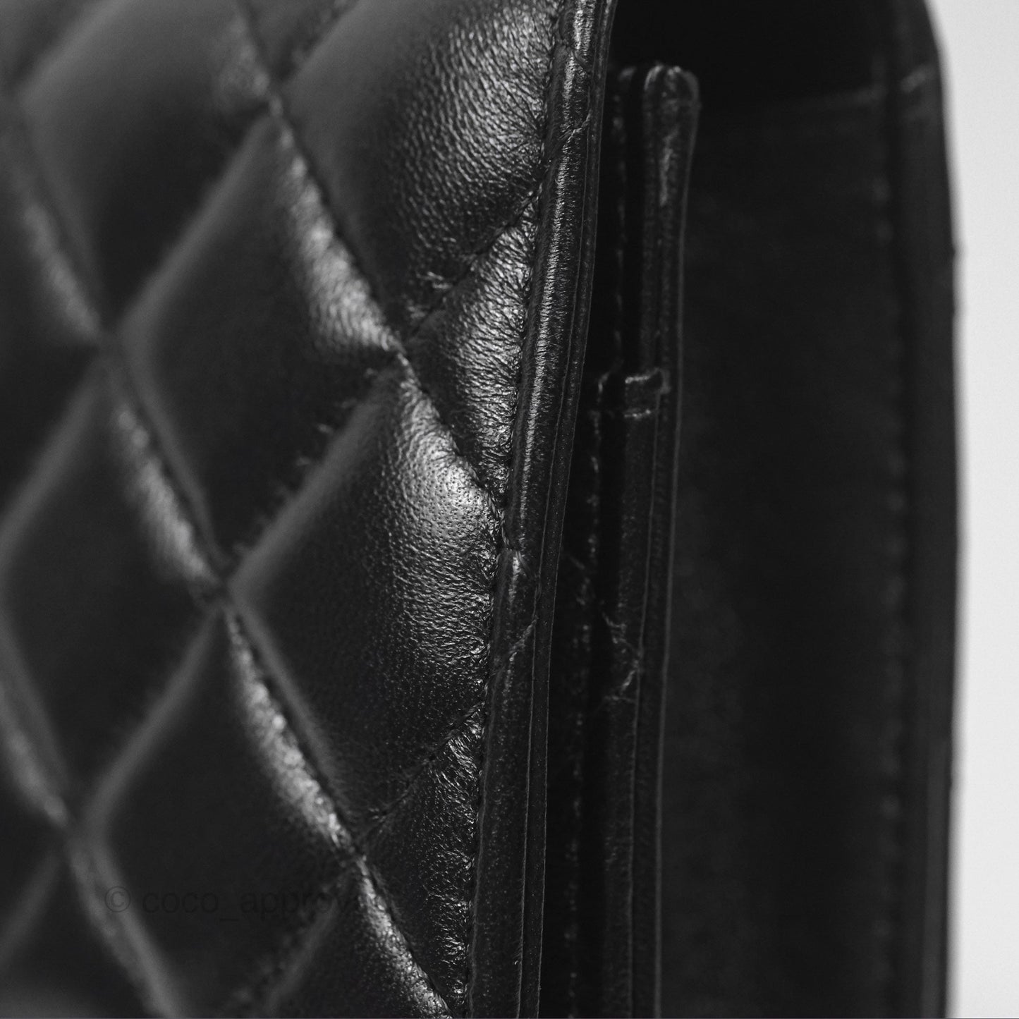 Chanel Quilted Dynasty Wallet on Chain WOC Black Shiny Lambskin Gold Hardware