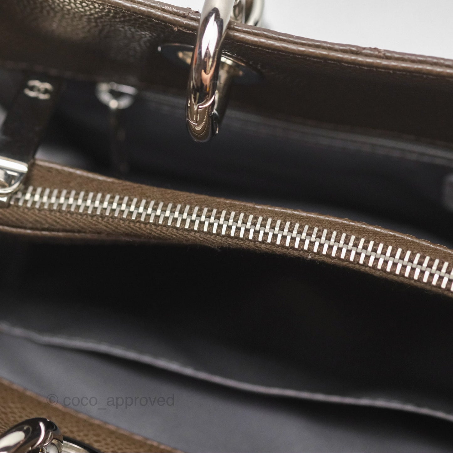 Chanel GST Chocolate Brown Caviar Silver Hardware