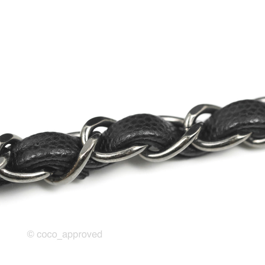 Chanel Medium Coco Handle Quilted Black Caviar Lizard Handle Ruthenium Hardware
