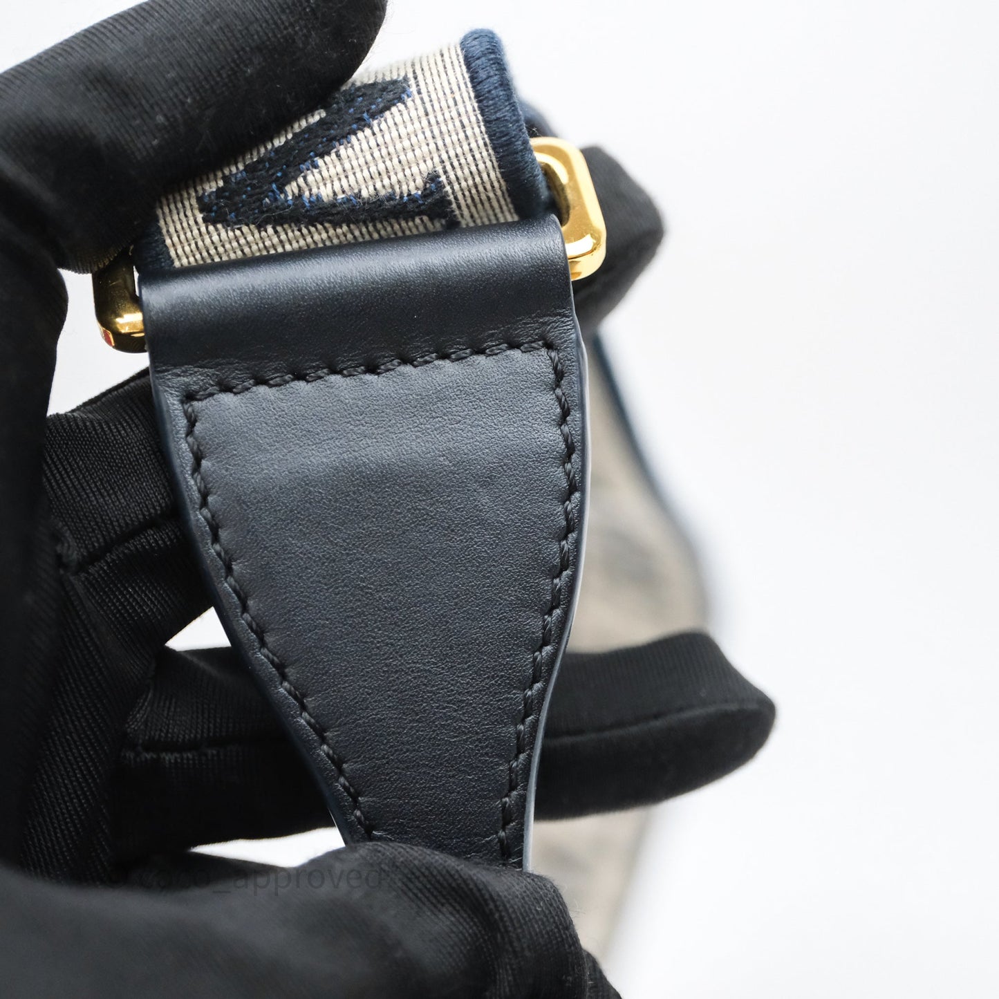 Loewe Mini Gate Dual Bag in Soft Calfskin & Jacquard Strap Black