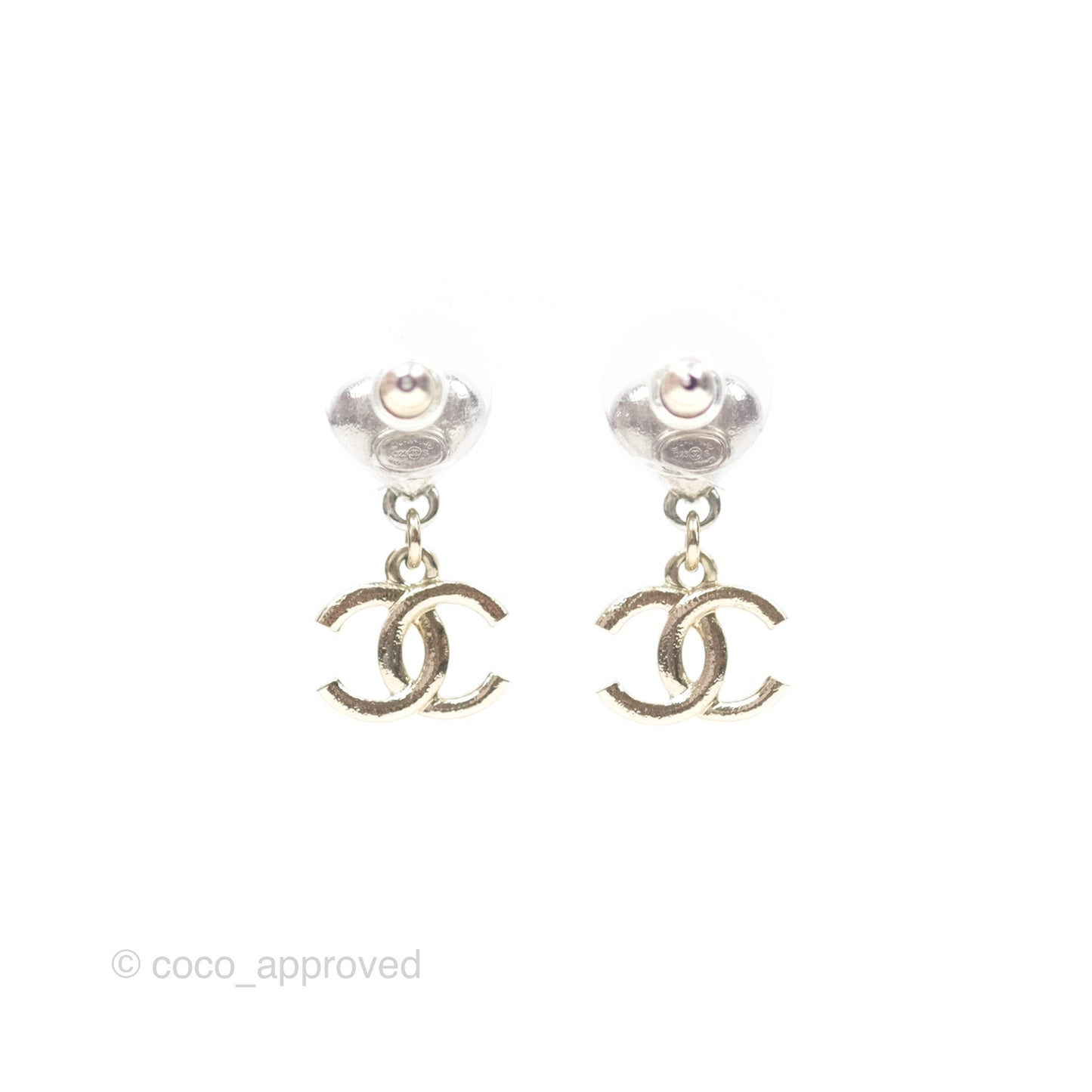 Chanel Crystal Heart CC Drop Earrings Mixed Hardware 23S