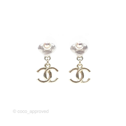 Chanel Crystal Heart CC Drop Earrings Mixed Hardware 23S