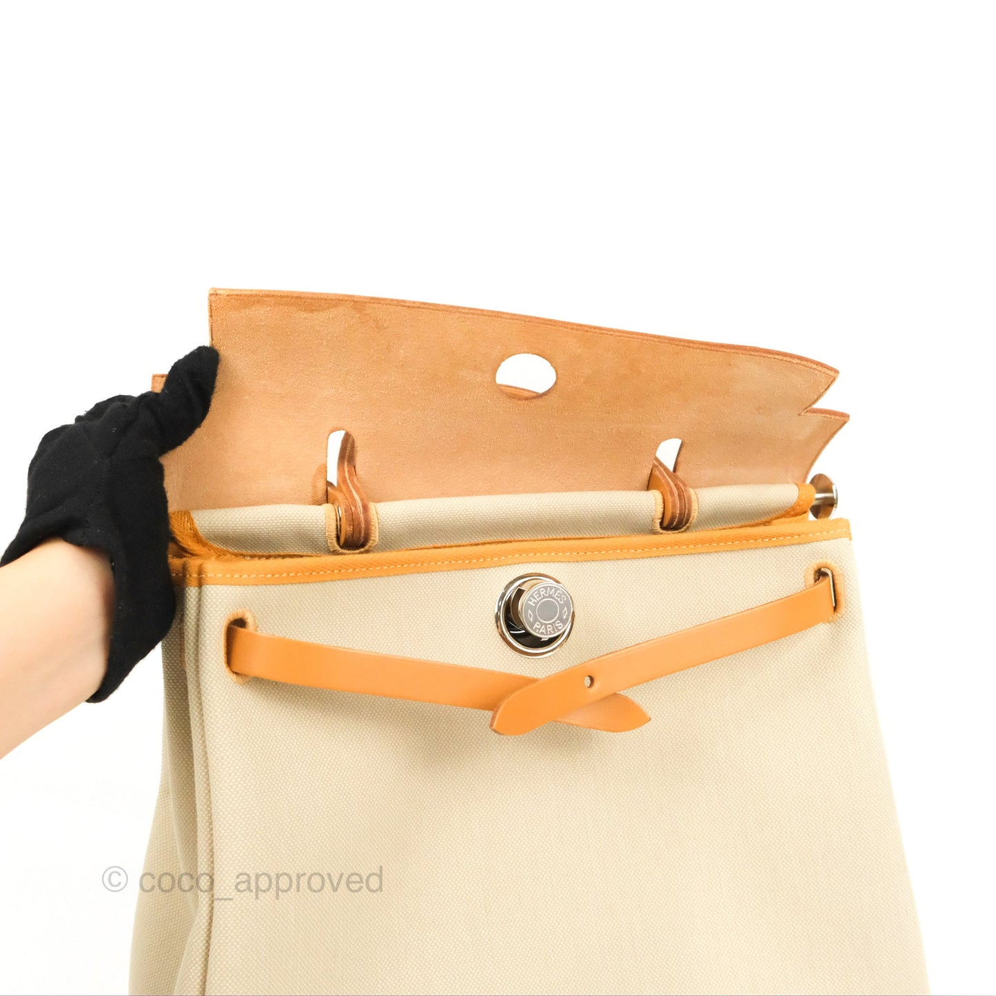 Hermès Herbag Zip 31 Retourne Natural Canvas Palladium Hardware