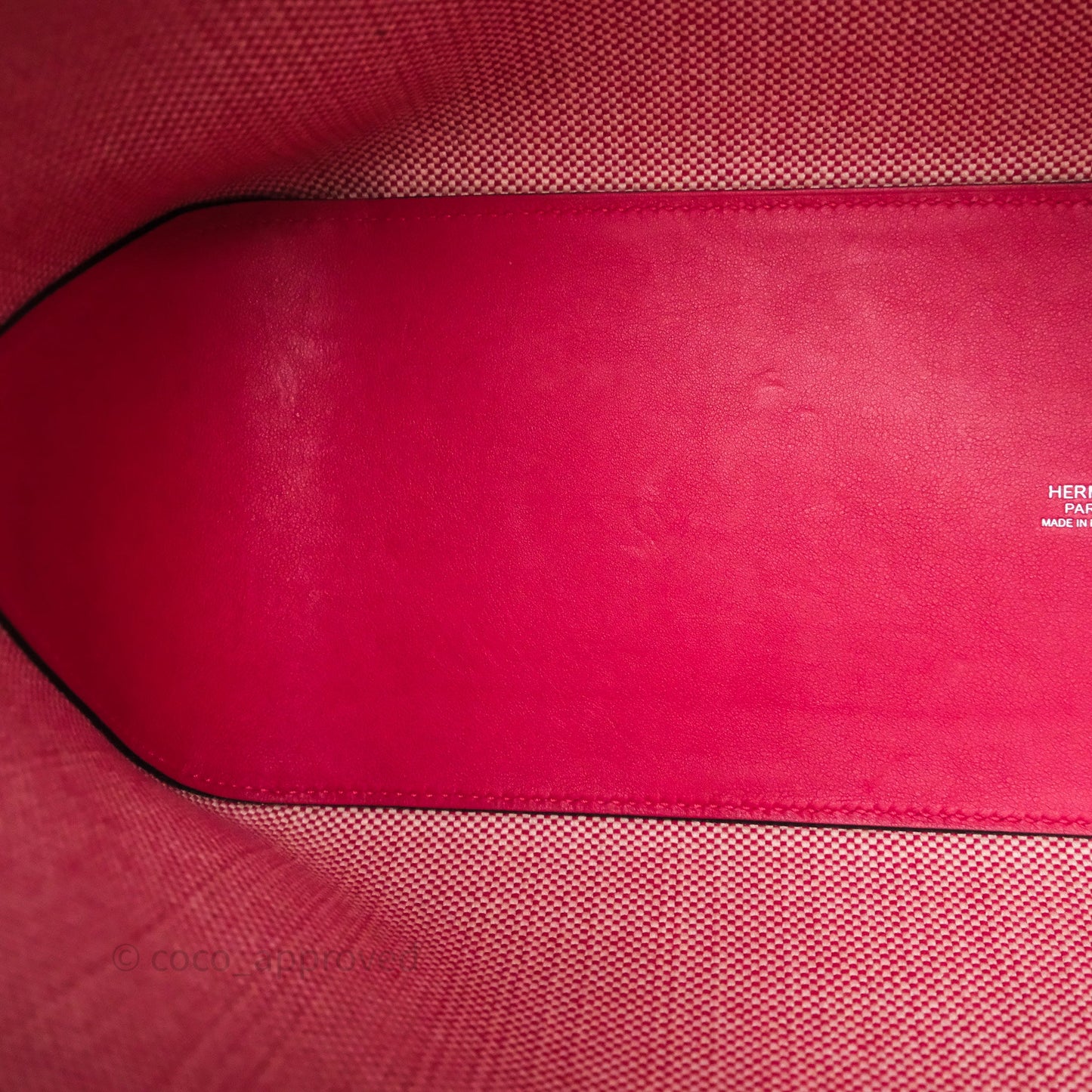 Hermès Cabas H en Biais 40 Bag Ecru / Framboise