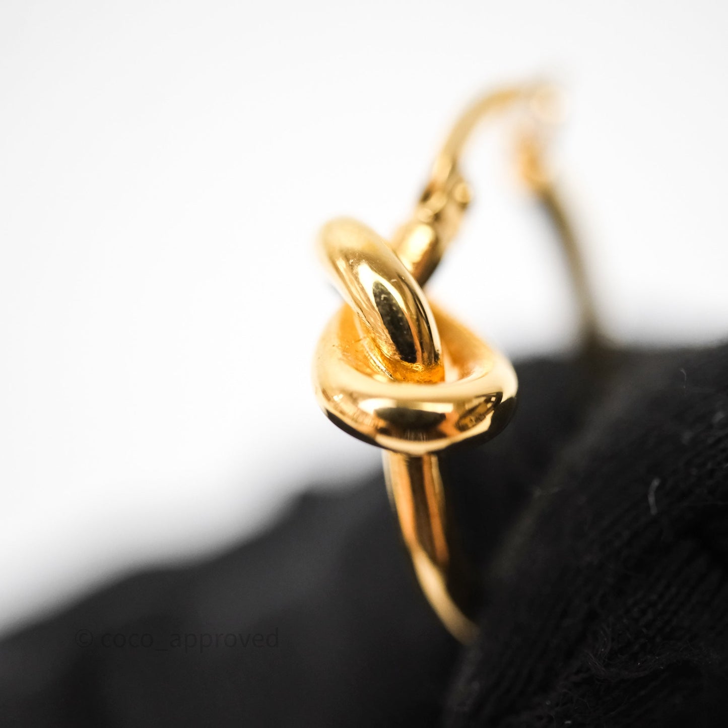 Celine Knot Hoop Earrings Gold Tone