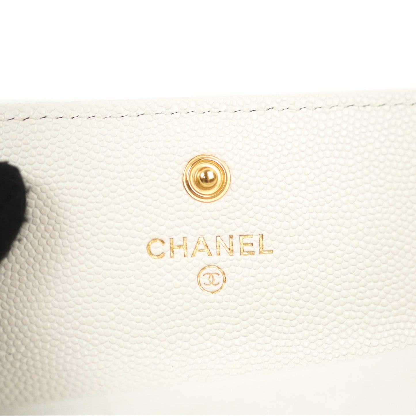 Chanel Quilted Flap Coco Casino Card Holder Caviar White Gold Hardware