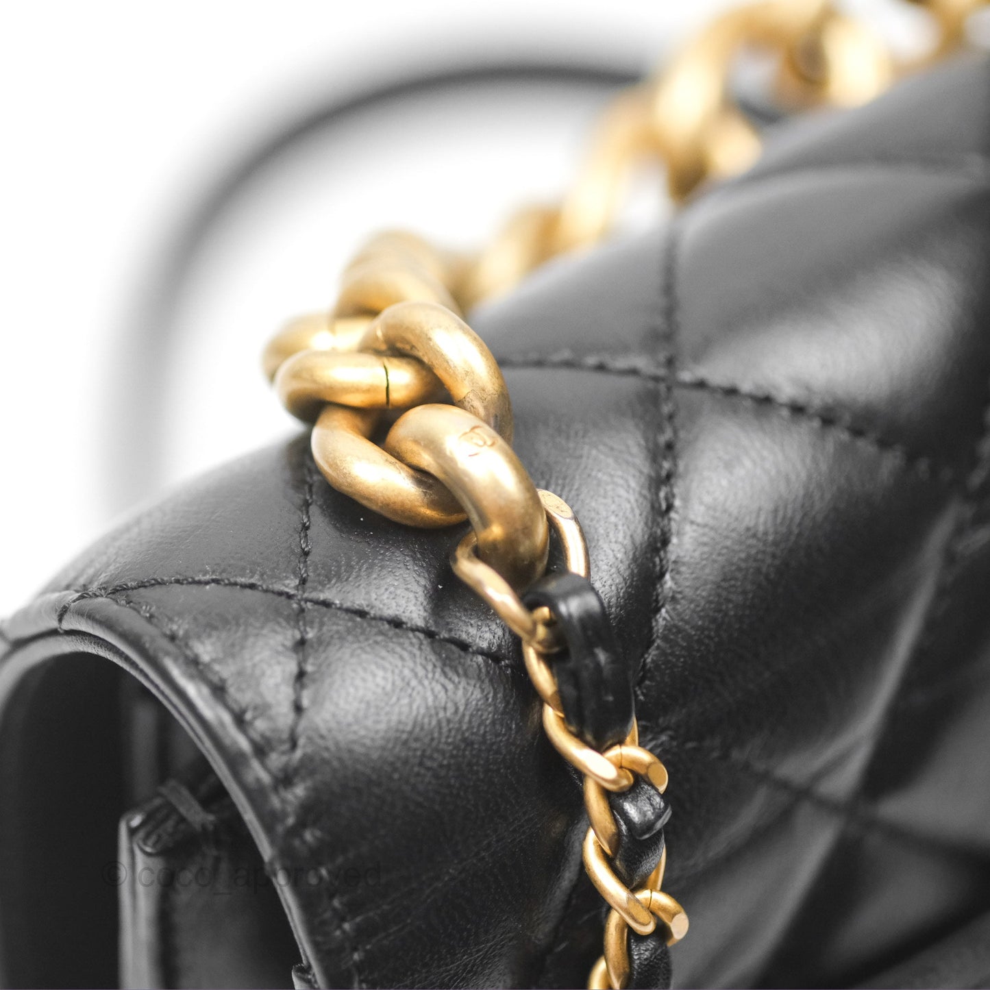 Chanel Chain Handle Small Flap Bag Black Calfskin