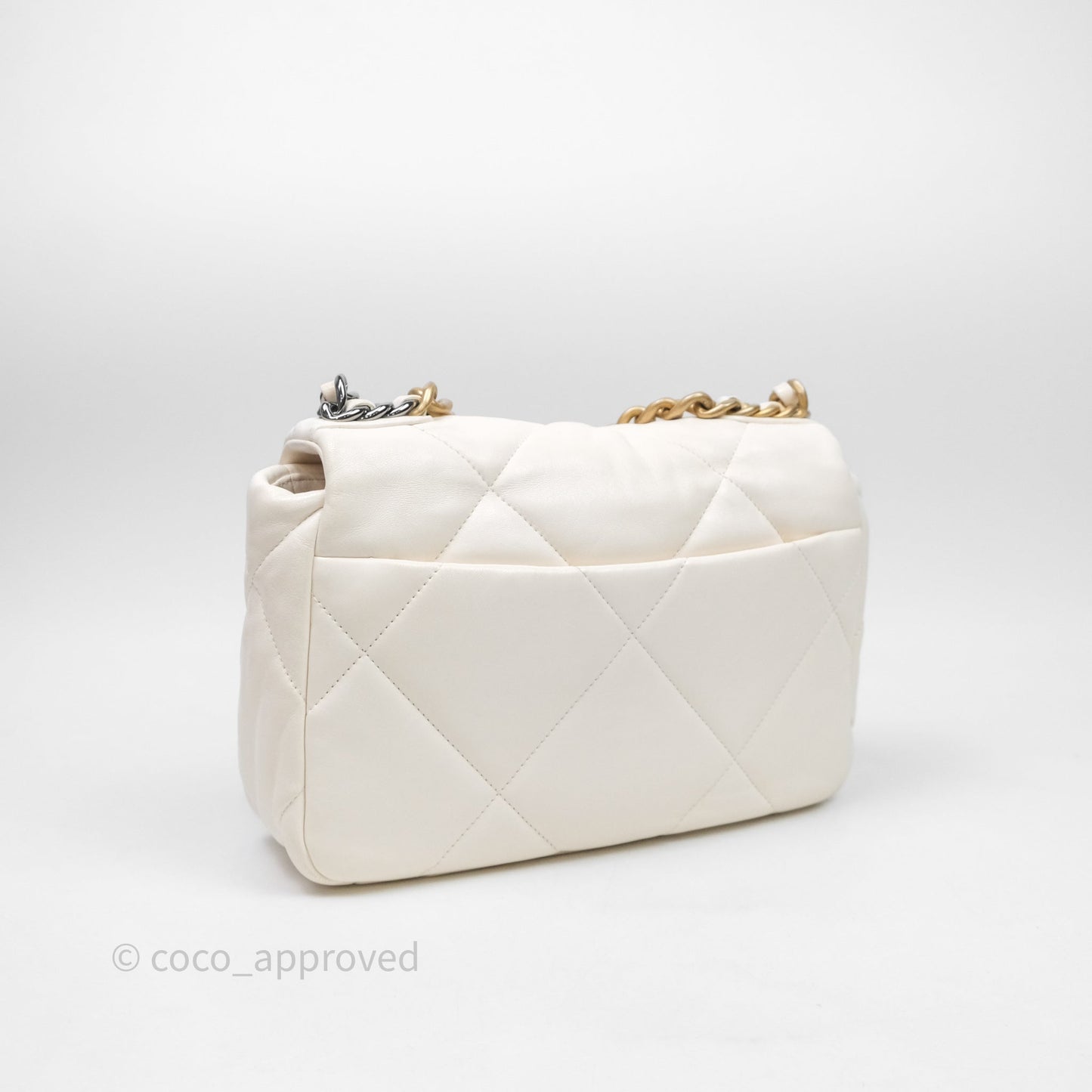 Chanel 19 Small Ivory White Mixed Hardware