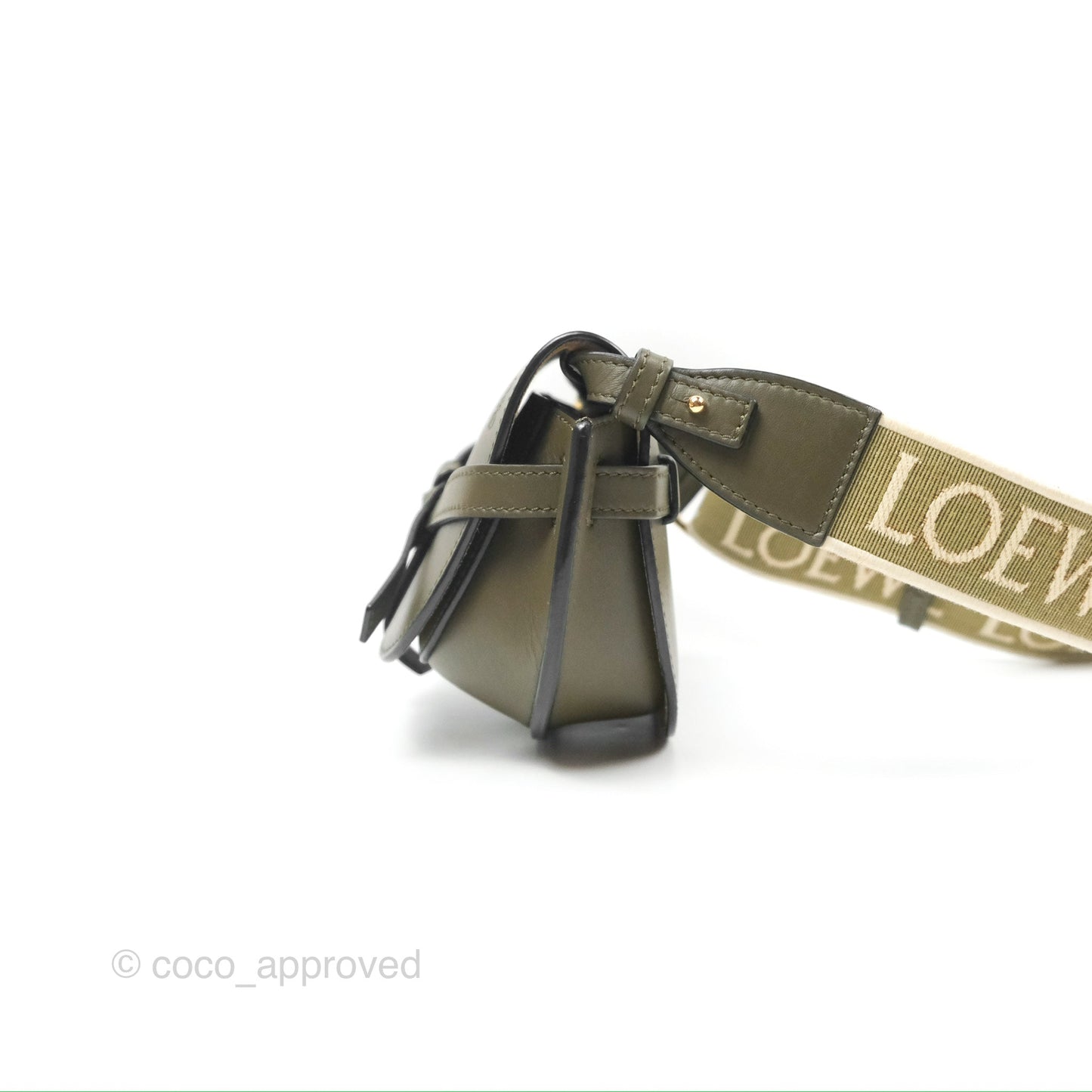Loewe Mini Gate Dual Bag Soft Calfskin & Jacquard Strap Autumn Green
