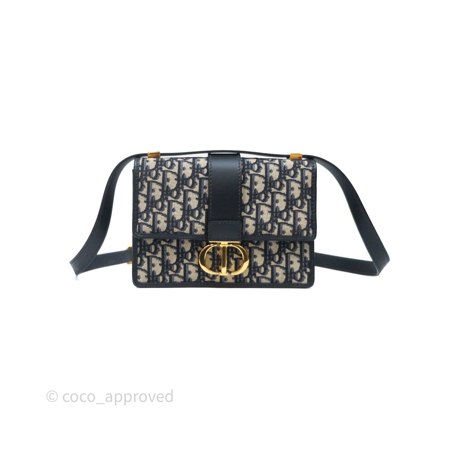 Christian Dior 30 Montaigne Bag Blue Dior Oblique Jacquard