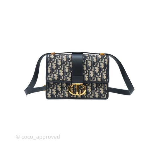 Christian Dior 30 Montaigne Bag Blue Dior Oblique Jacquard
