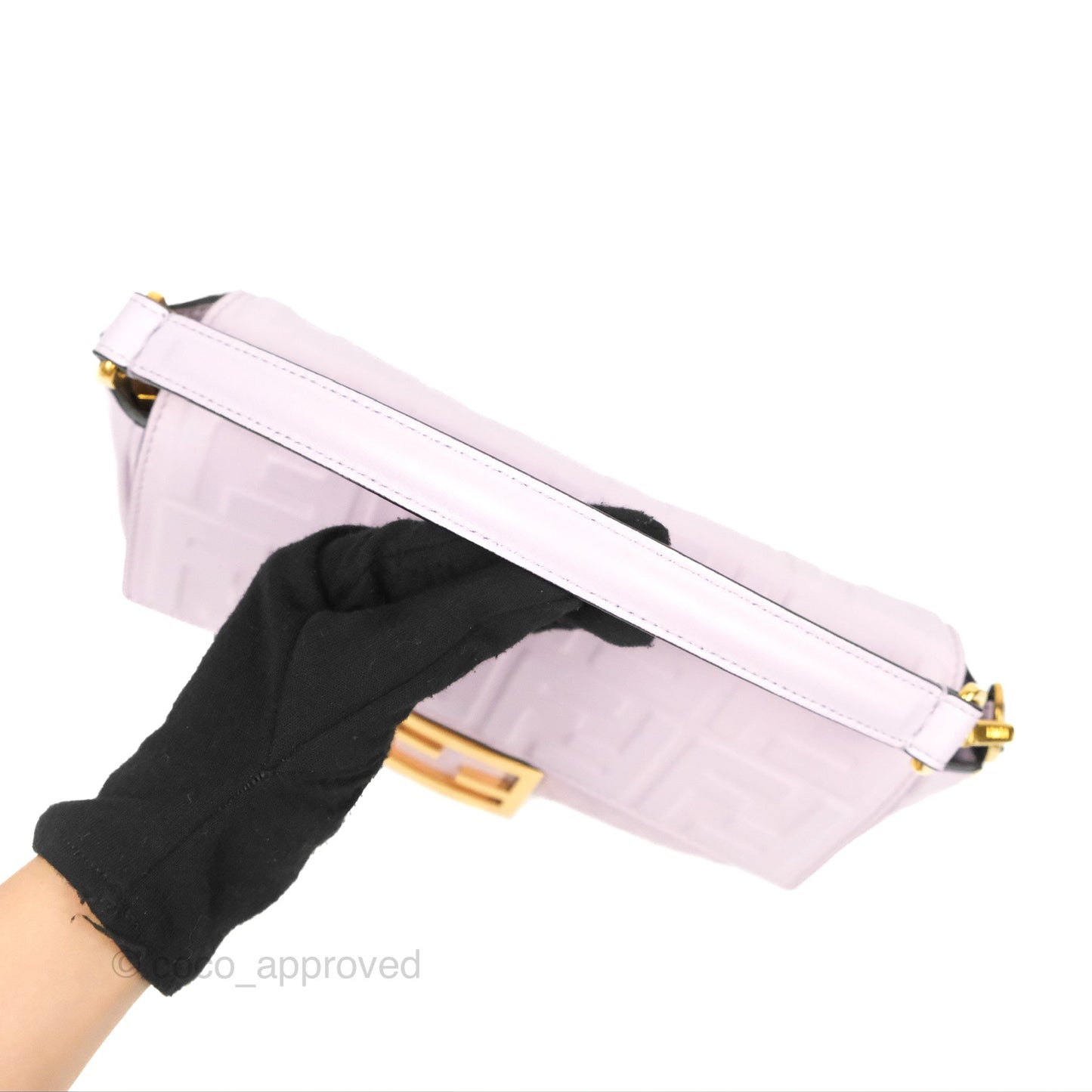 Fendi Medium Baguette Bag Lilac Calfskin Gold Hardware