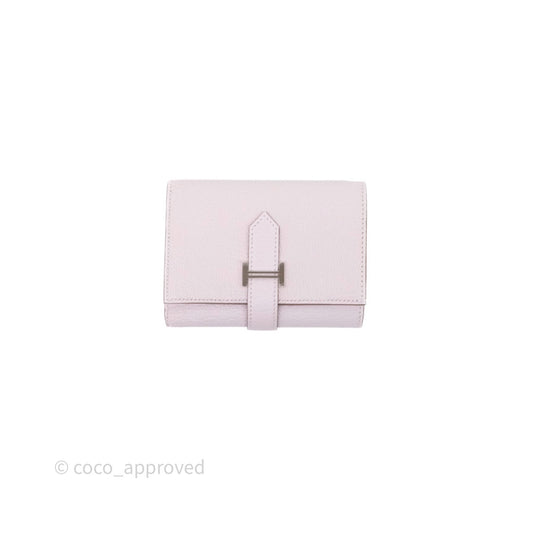 Hermes Bearn Wallet Mauve Pale 09 Palladium Hardware