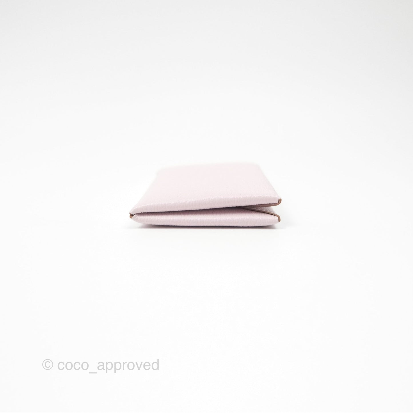 Hermès Calvi Card Holder Mauve Pale Chevre Mysore