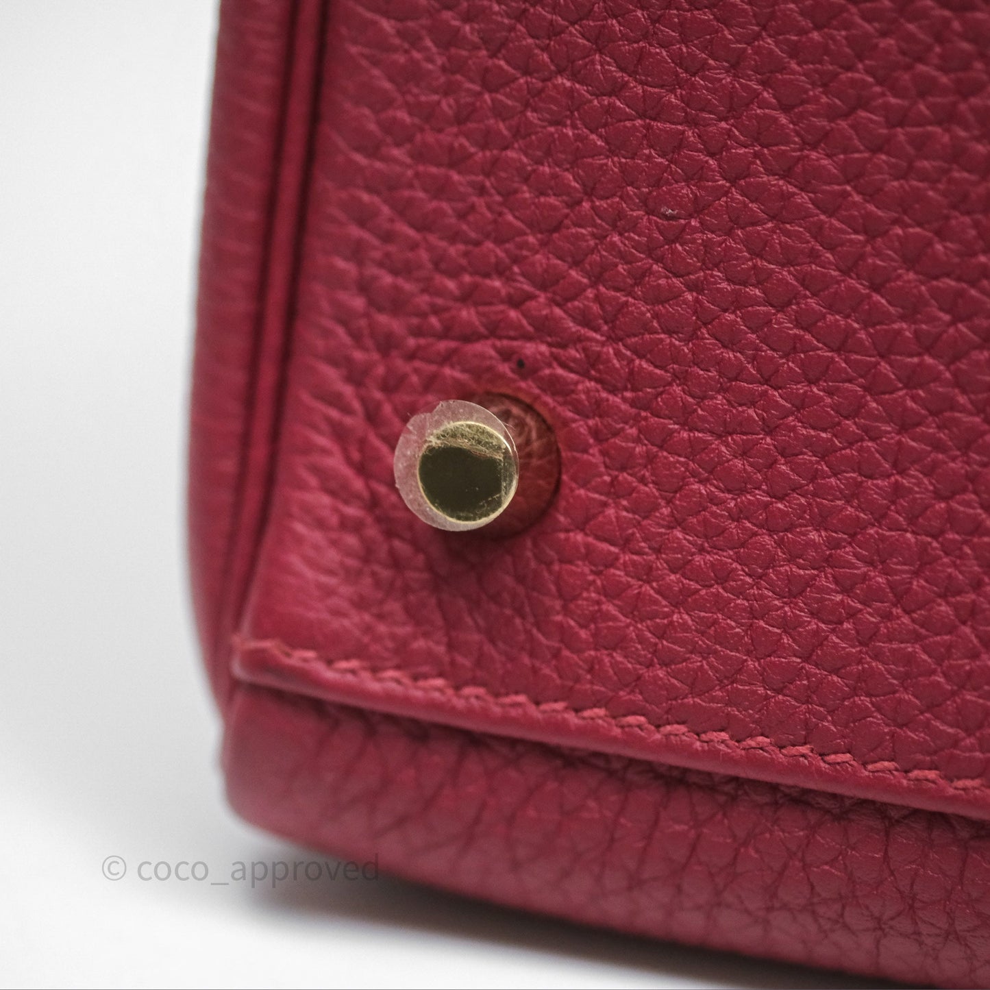 Hermès Kelly 32 Retourne Rouge Grenat K1 Togo Gold Hardware