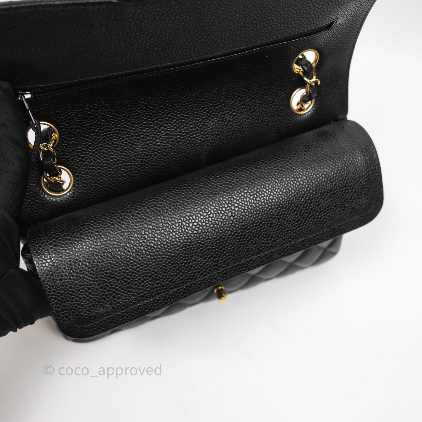 Chanel Small Classic Flap Quilted Black Caviar Gold Hardware