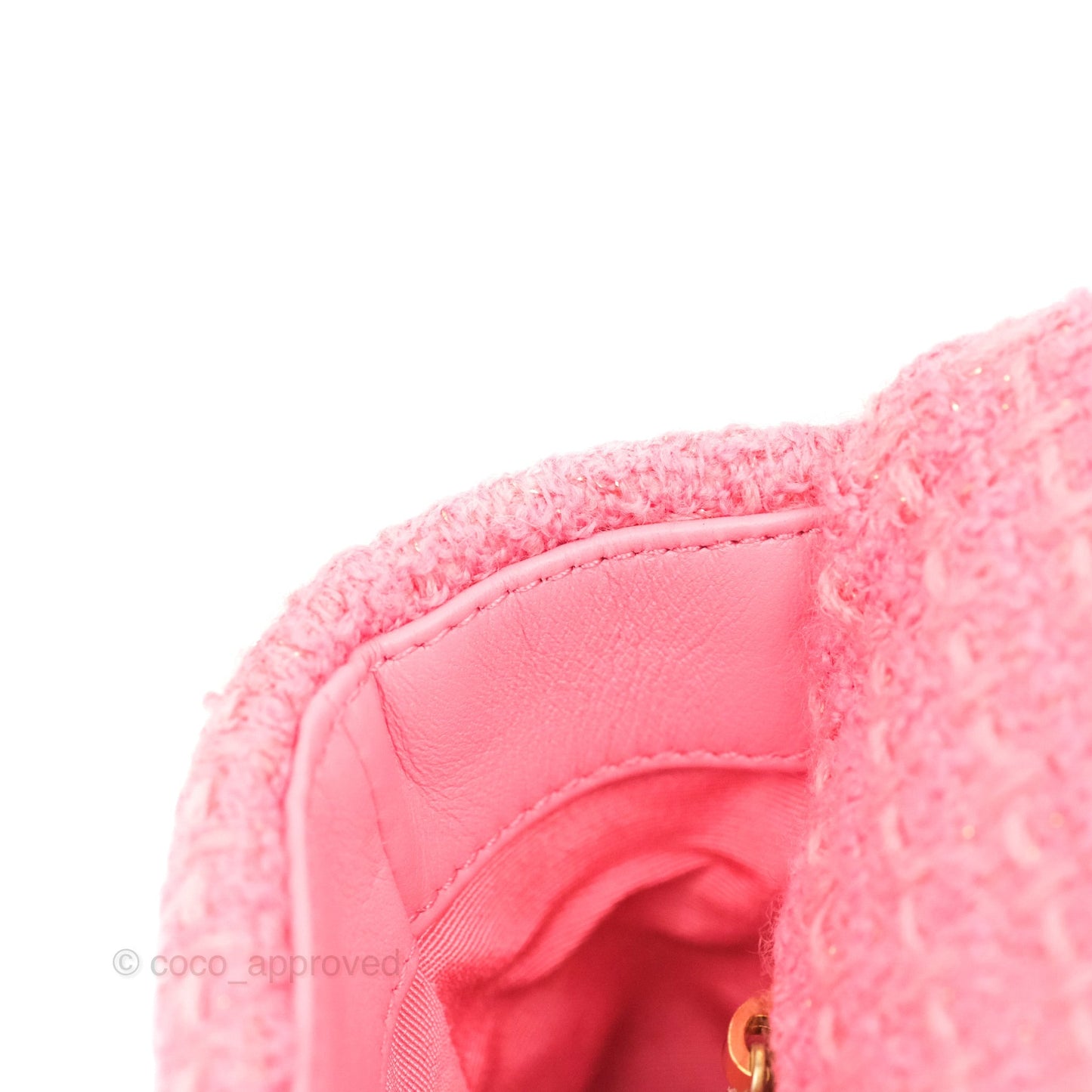 Chanel 19 Small Tweed Pink Glitter Mixed Hardware