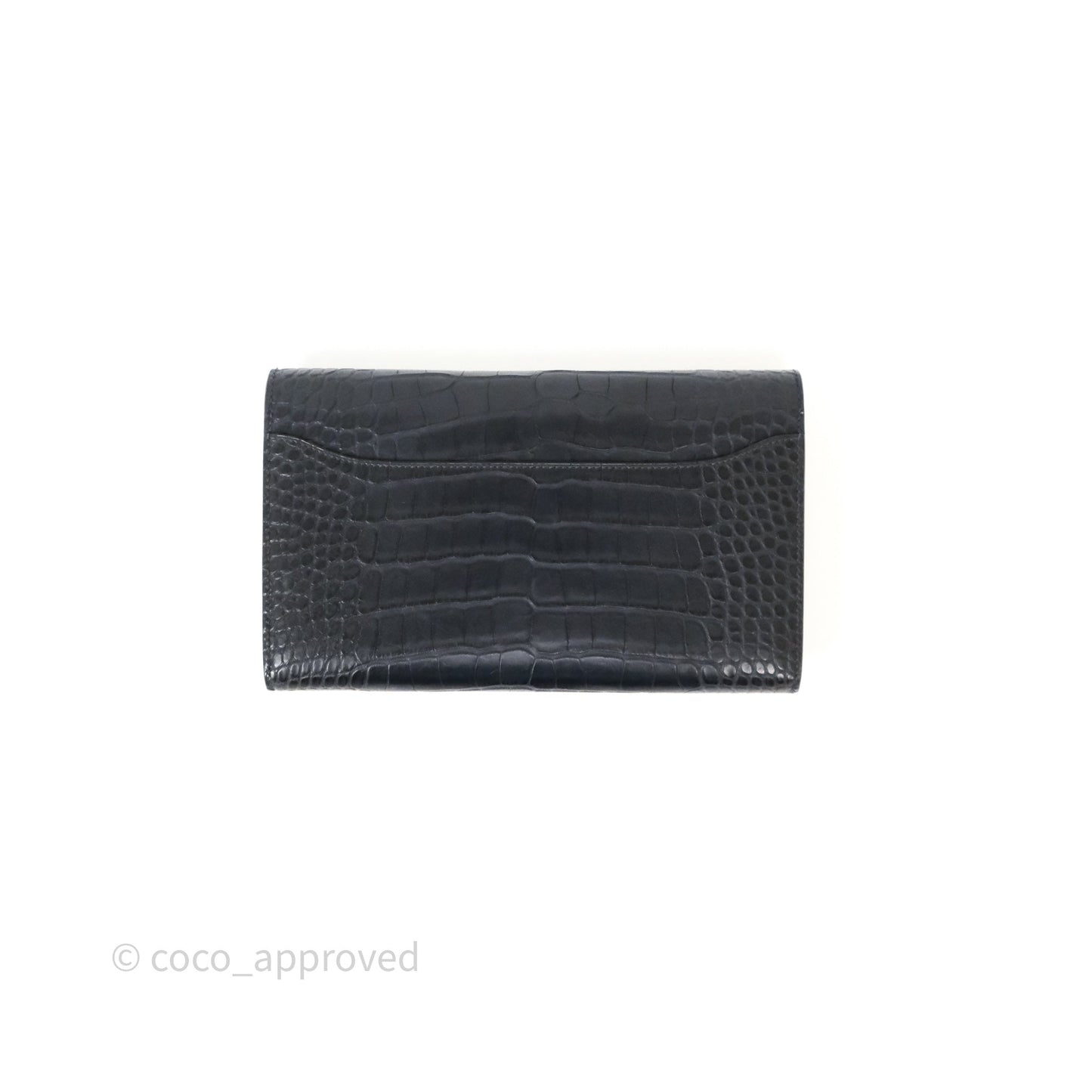 Hermes Constance Wallet Bleu Nuit 2Z Matte Alligator Ombre Lizard Buckle