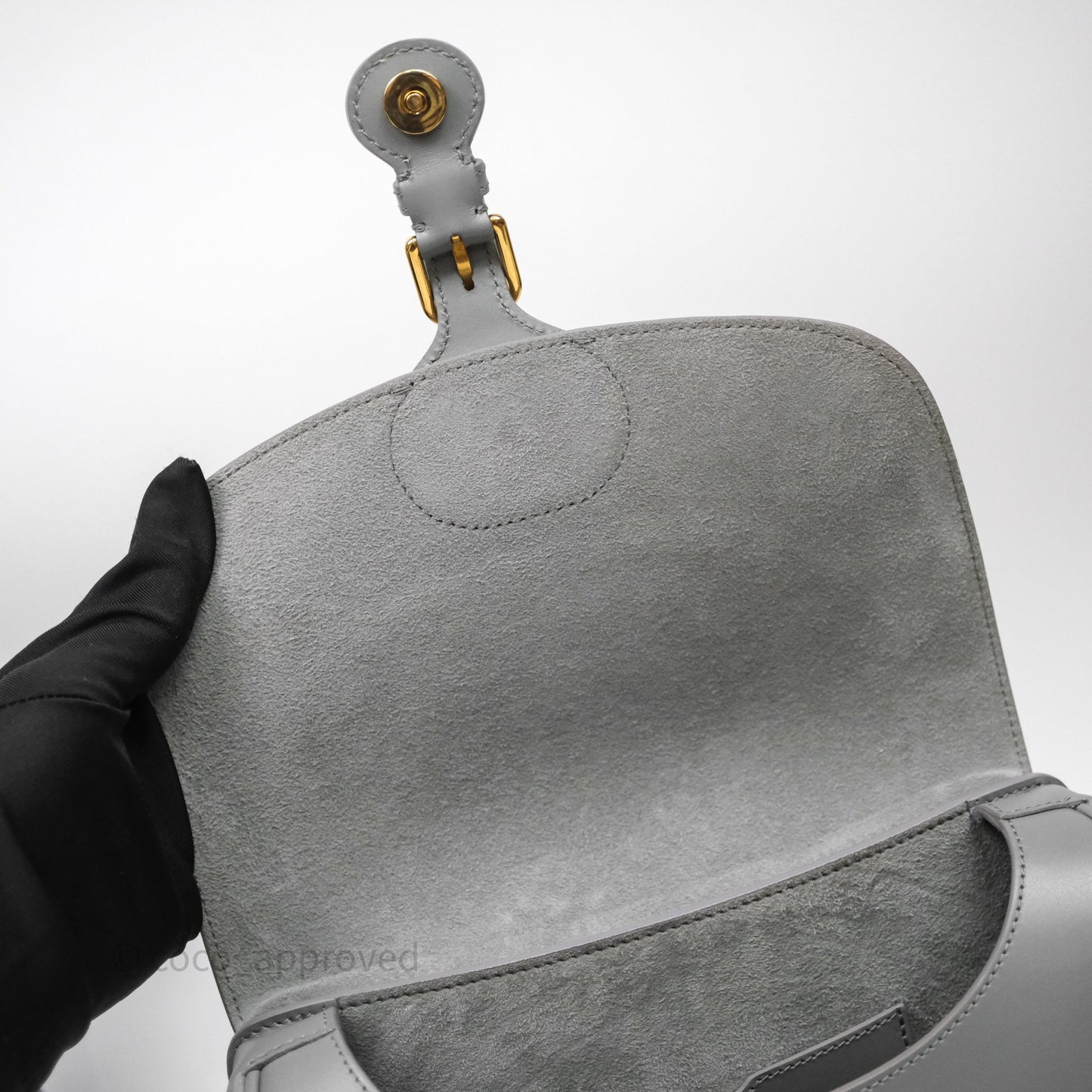 Christian Dior Medium Bobby Flap Grey Box Calfskin