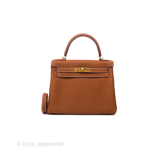 Hermes Kelly 28 Gold Togo Gold Hardware