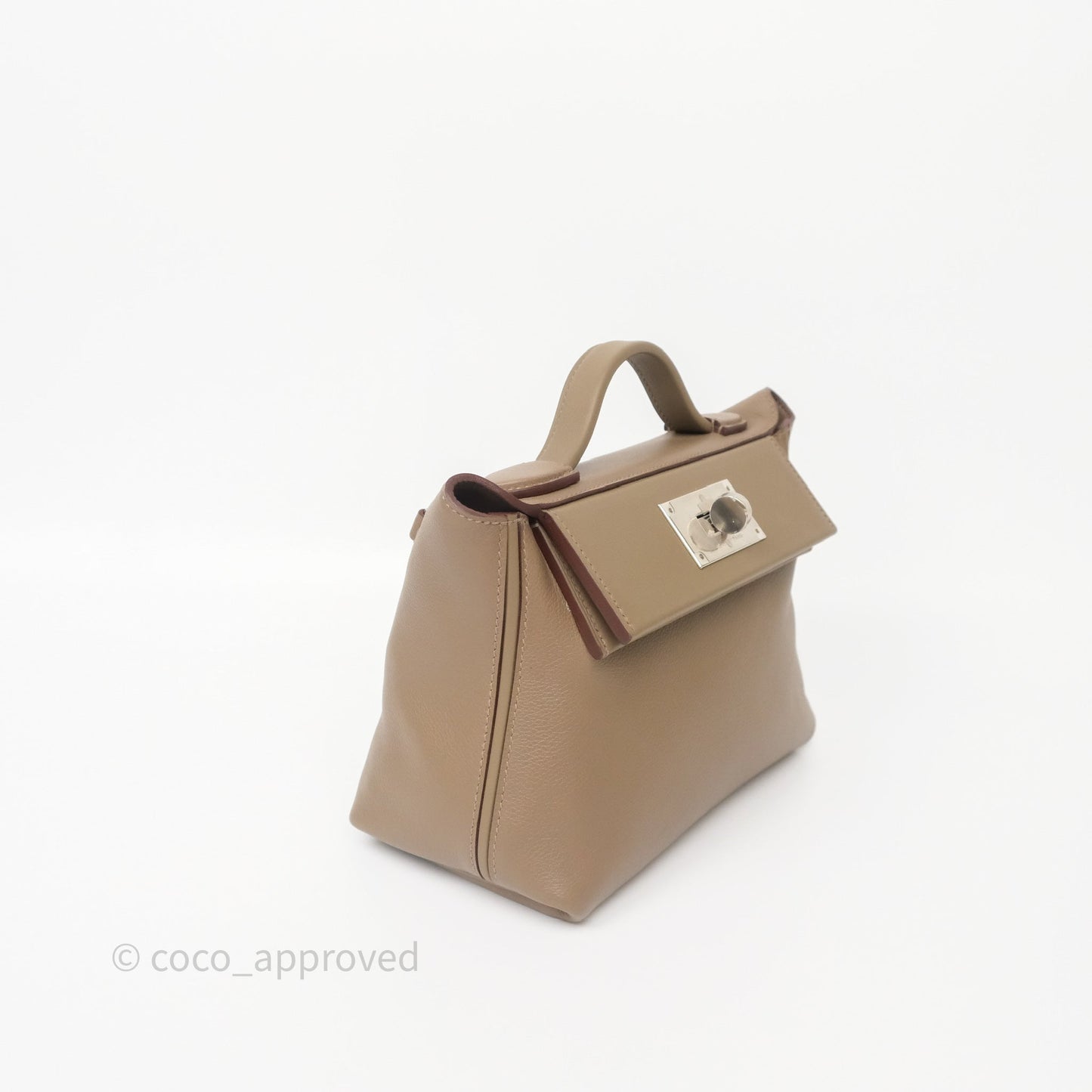Hermès 24/24 21 Mini Etoupe 18 Evercolor/ Swift Palladium Hardware