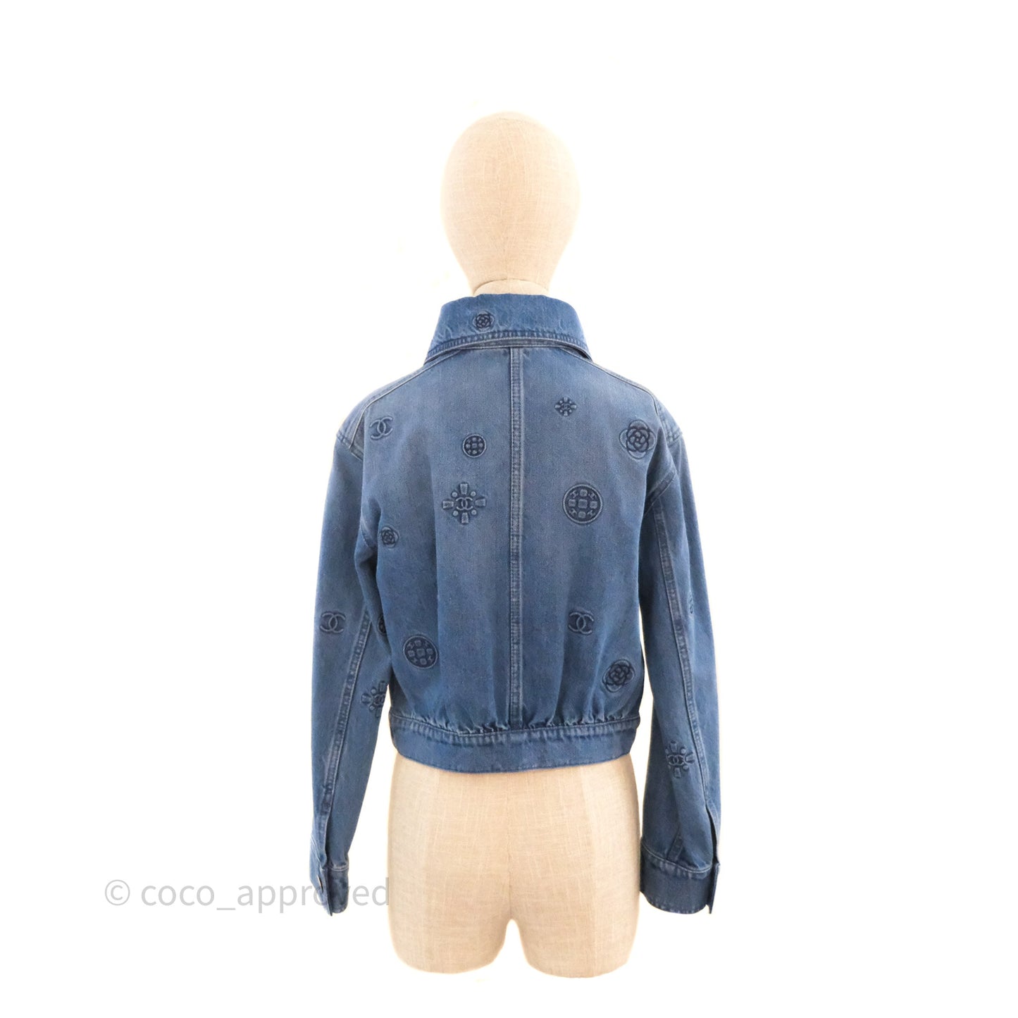Chanel CC Printed Denim Jacket Size 34