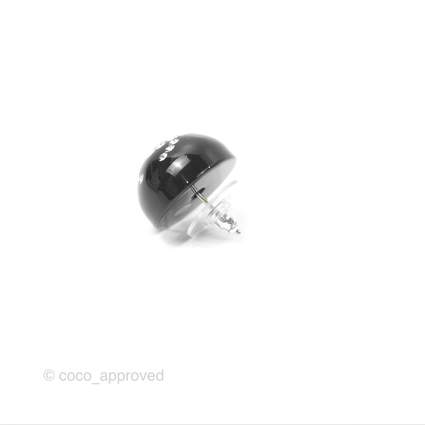 Chanel Round Black CC Earrings 21K