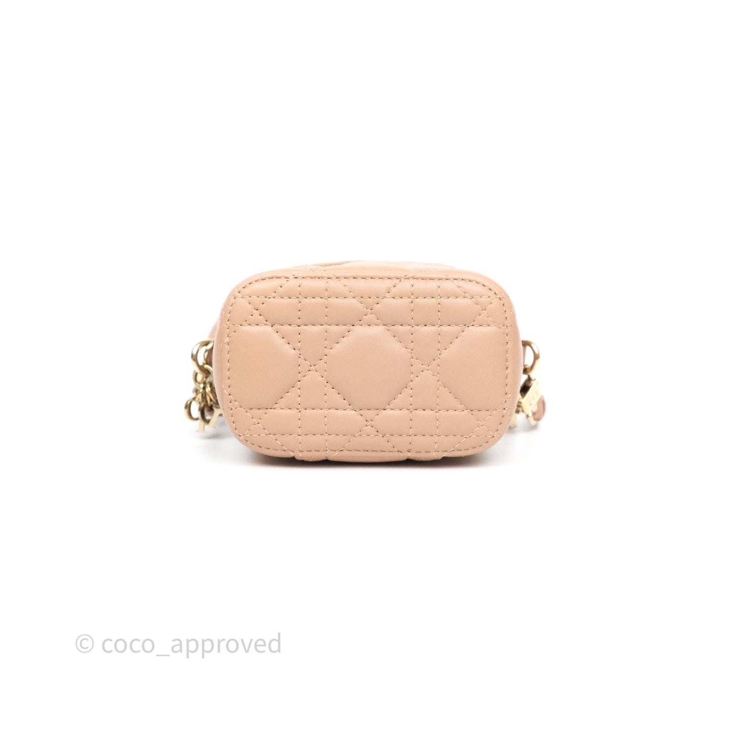 Dior Micro Lady Dior Vanity Case Rose Des Vents Pink Cannage Lambskin