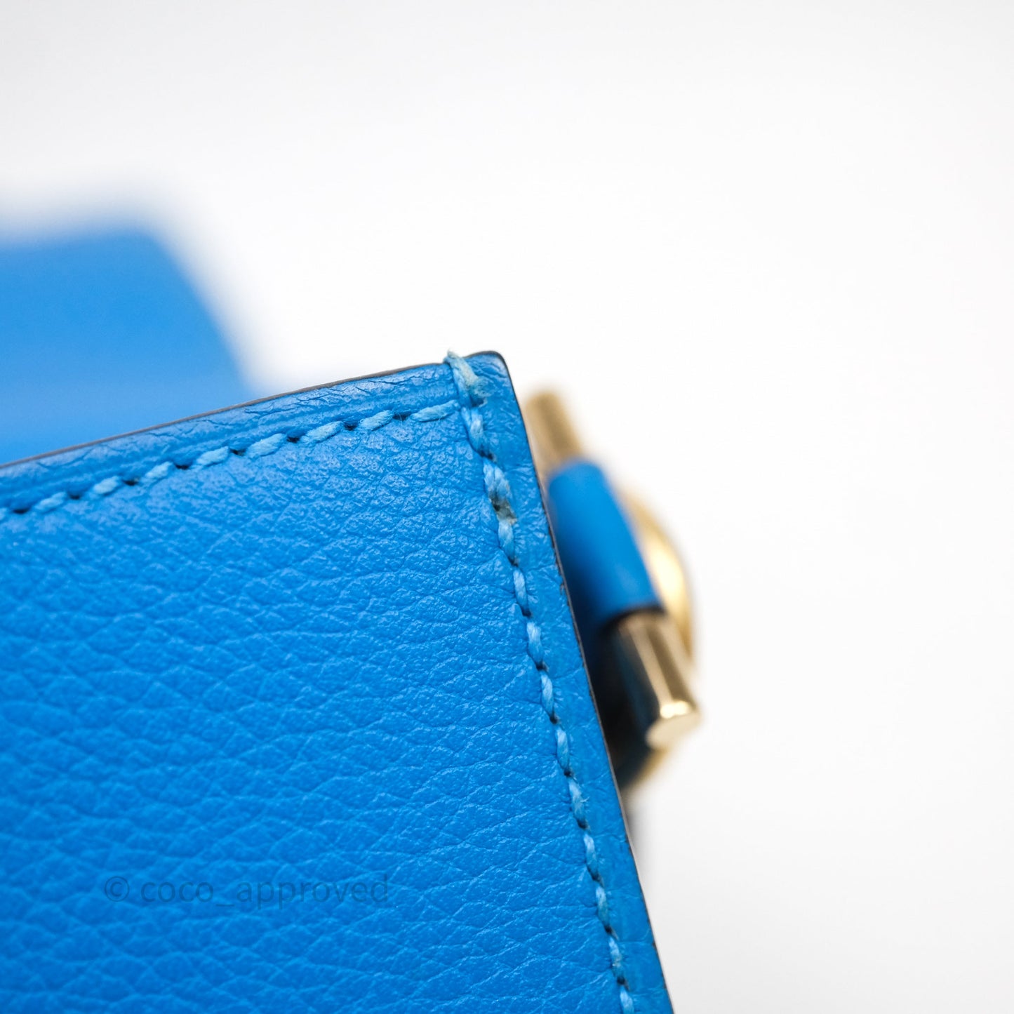 Hermès Roulis Mini 18 Bleu Zanzibar B3 Evercolor Gold Hardware
