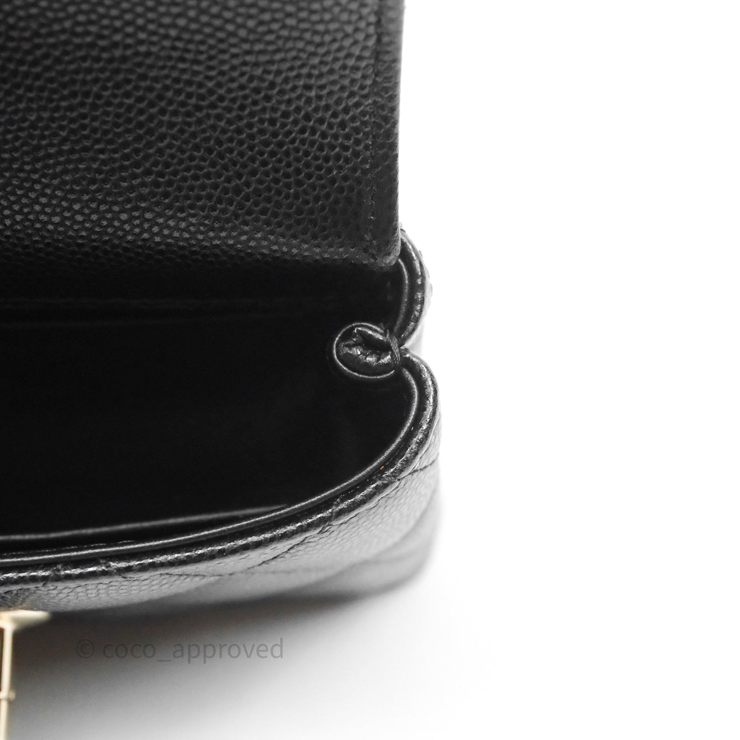 Chanel Nano Coco Handle Clutch Quilted Black Caviar Gold Hardware
