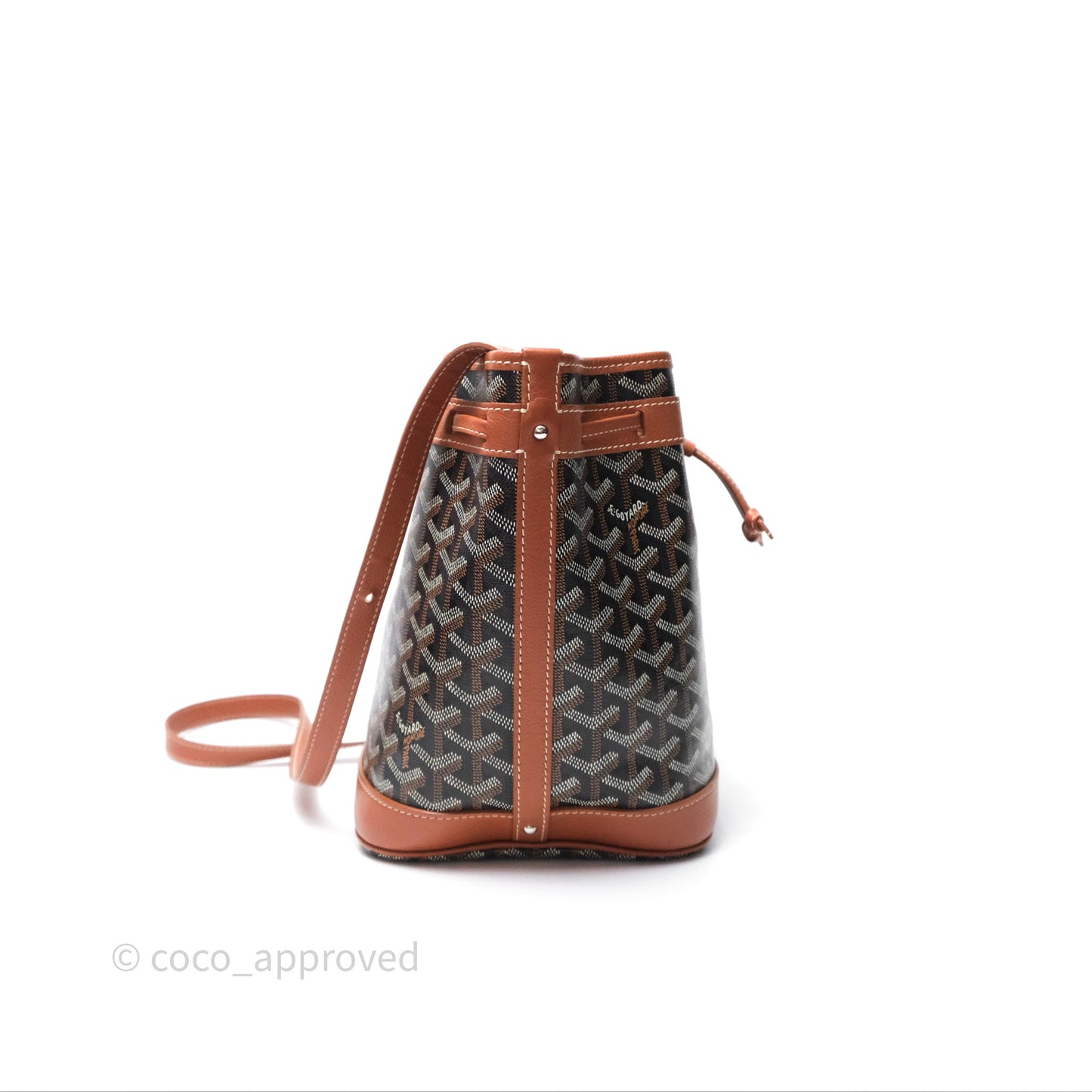 Goyard Petit Flot Bucket Bag Black & Tan Goyardine
