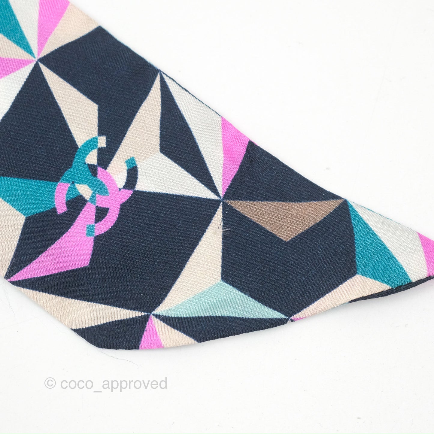 Chanel Silk Twilly Navy Purple Teal