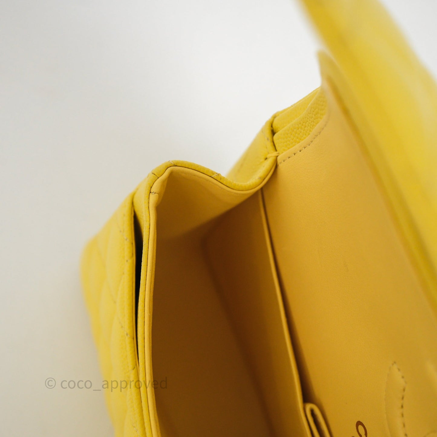 Chanel Small Classic Flap Quilted Yellow Caviar Gold Hardware