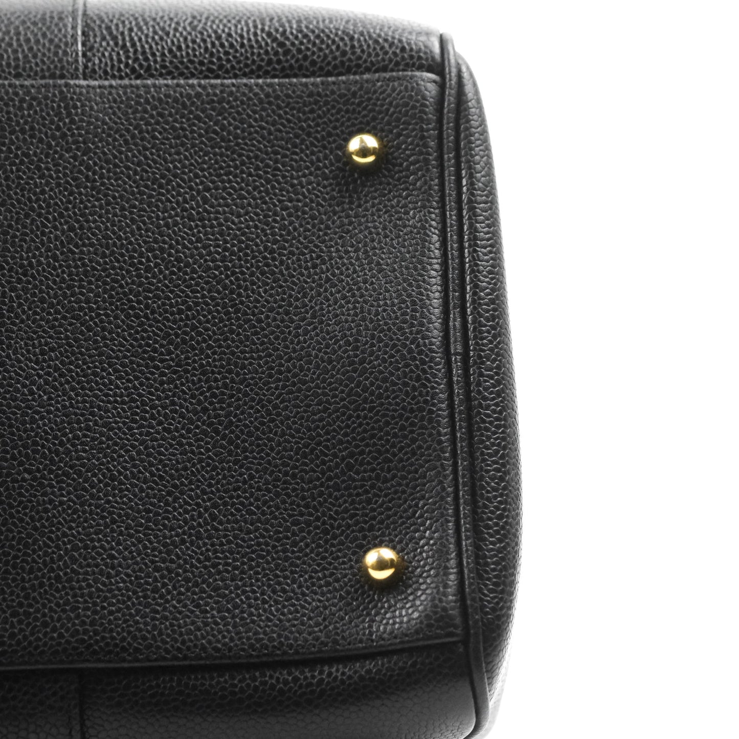 Chanel Vintage Boston Bag Black Caviar Gold Hardware