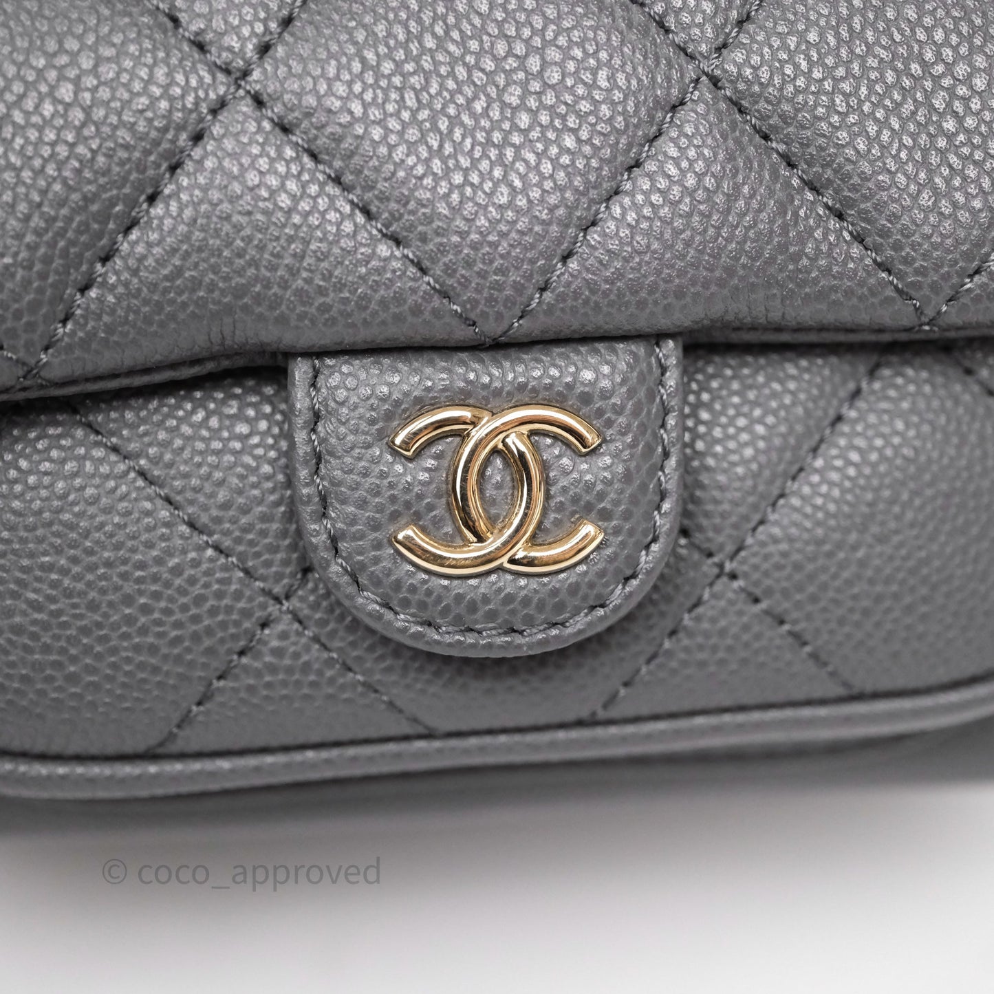 Chanel Small Duma Backpack Dark Grey Caviar Gold Hardware 23K