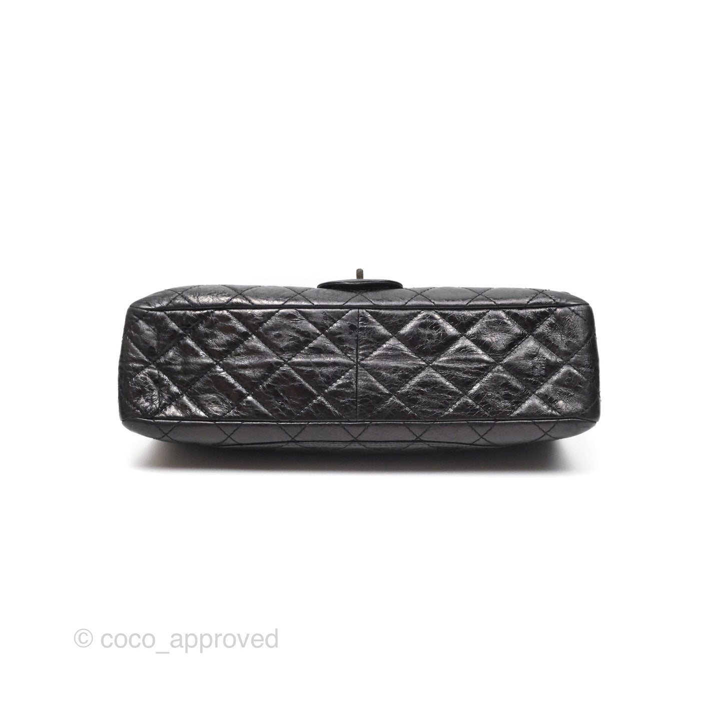 Chanel 228 Reissue Flap Quilted Black Crumpled Calfskin Ruthenium Hardware