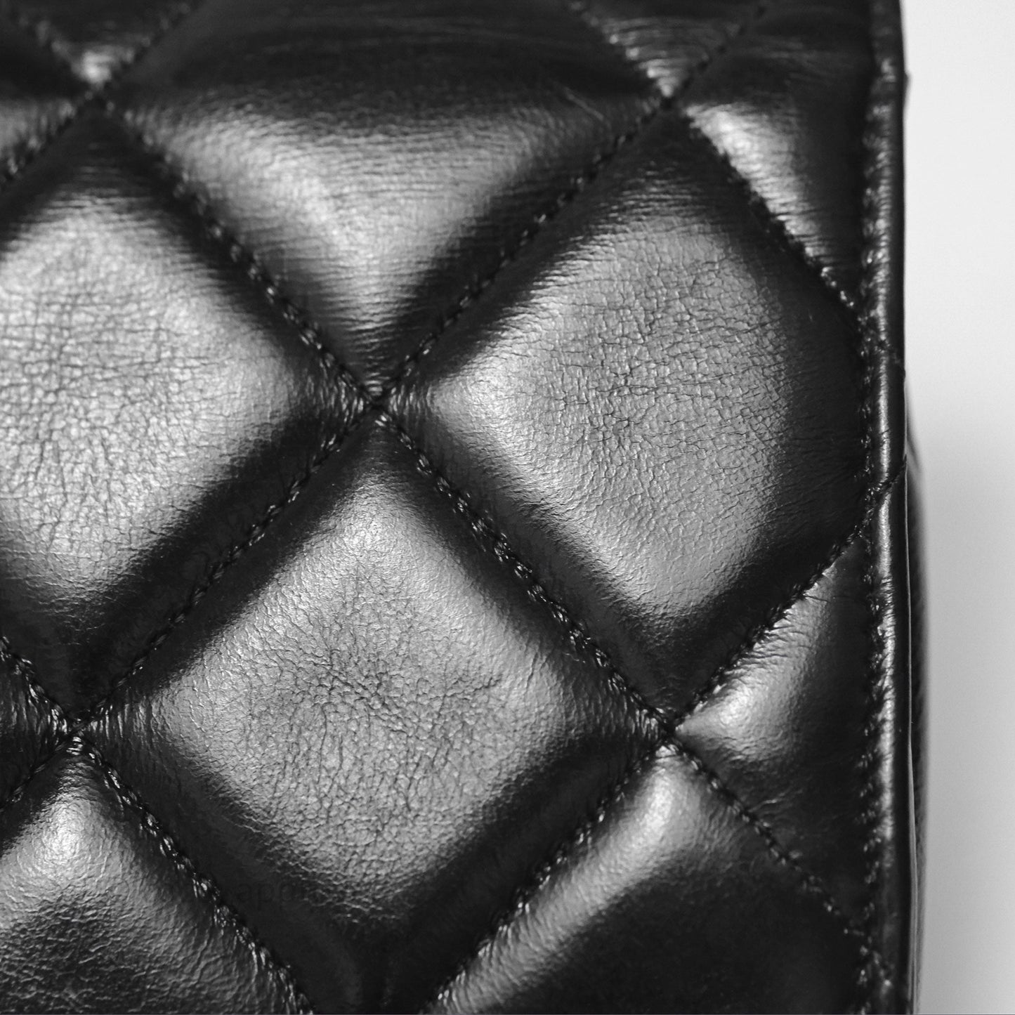 Chanel Quilted Medallion Wallet on Chain WOC Black Glossy Lambskin Gold Hardware 22K