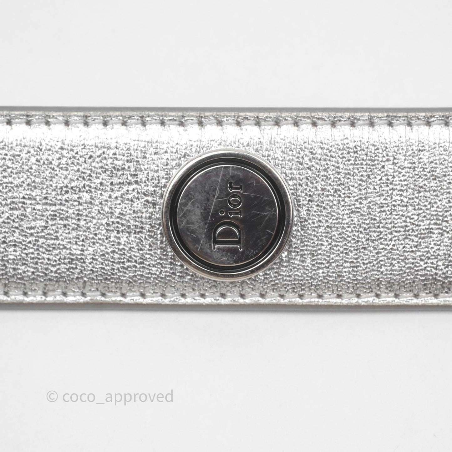 Christian Dior Small Lady Dior My ABCDior Silver Metallic Grained Calfskin Cannage