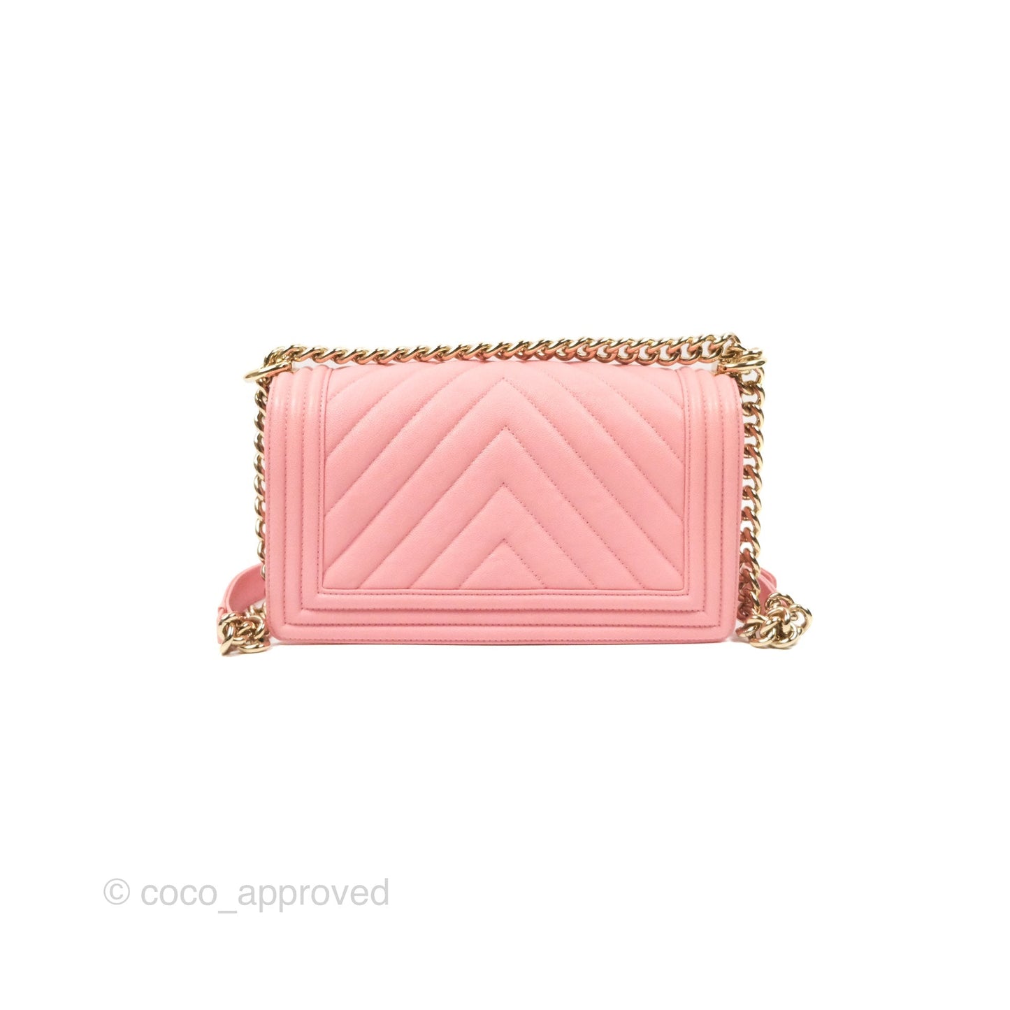 Chanel Boy Chevron Medium Pink Caviar Gold Hardware