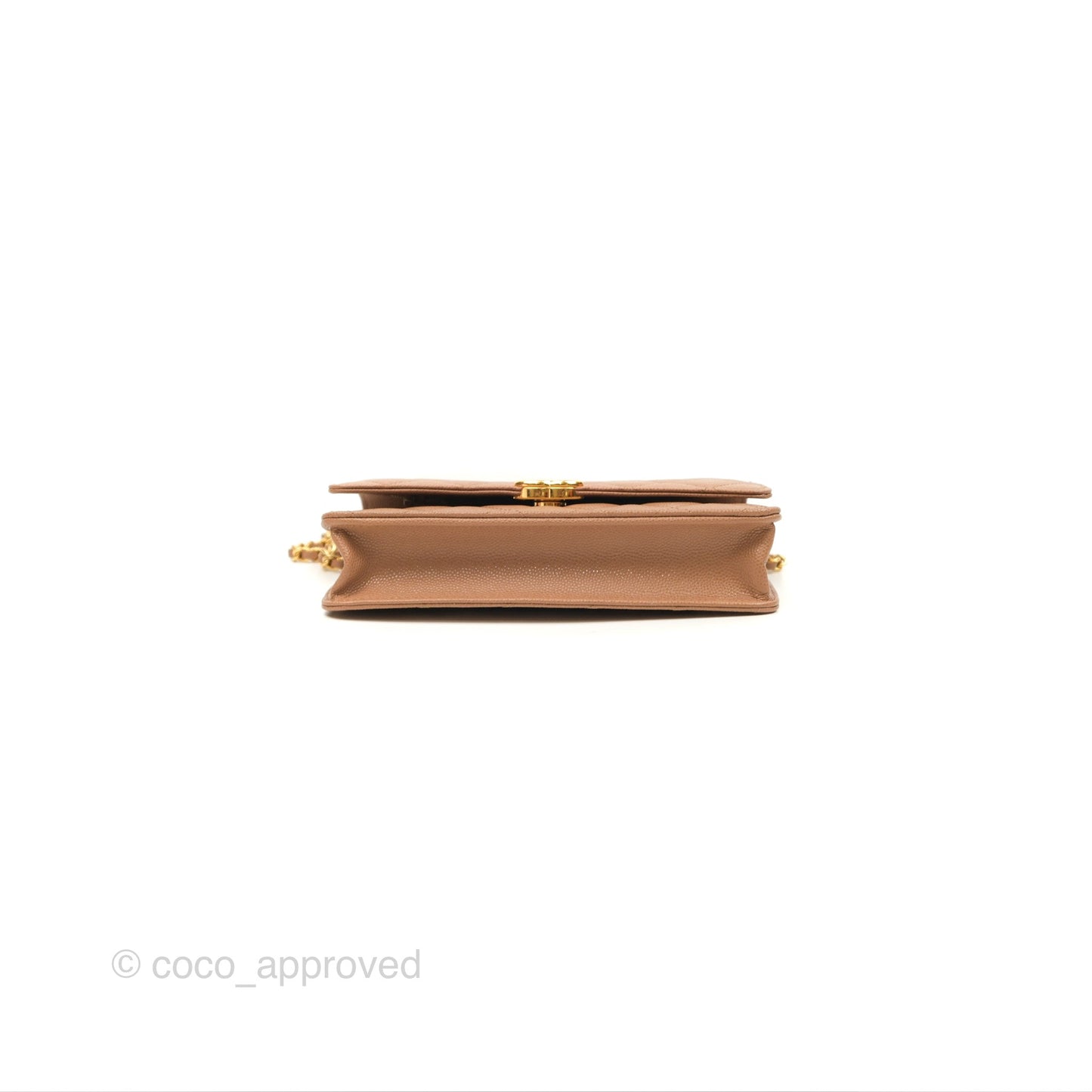 Chanel Coco First Wallet On Chain WOC Dark Beige Caviar Gold Hardware 22K
