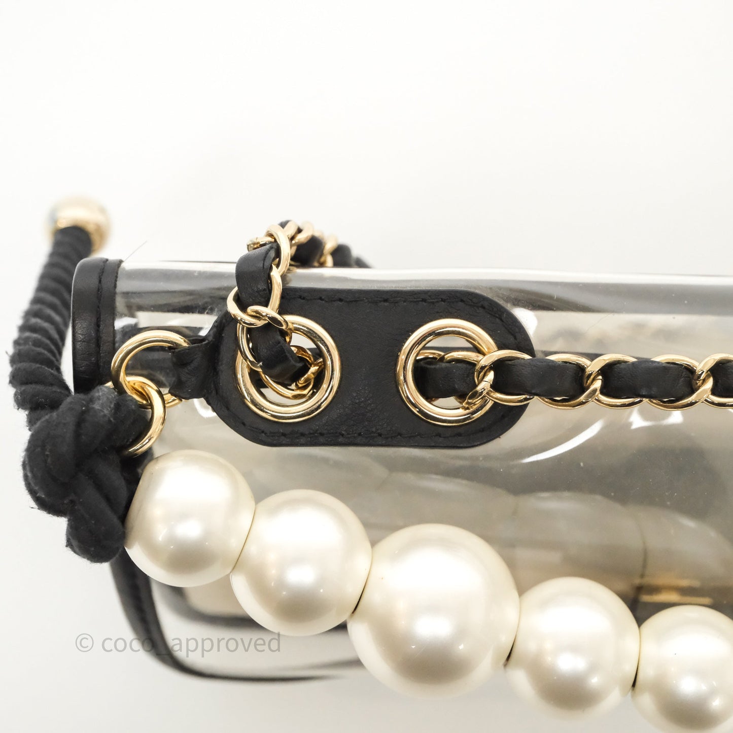Chanel Medium Sand By The Sea PVC Flap Black Lambskin Gold Hardware