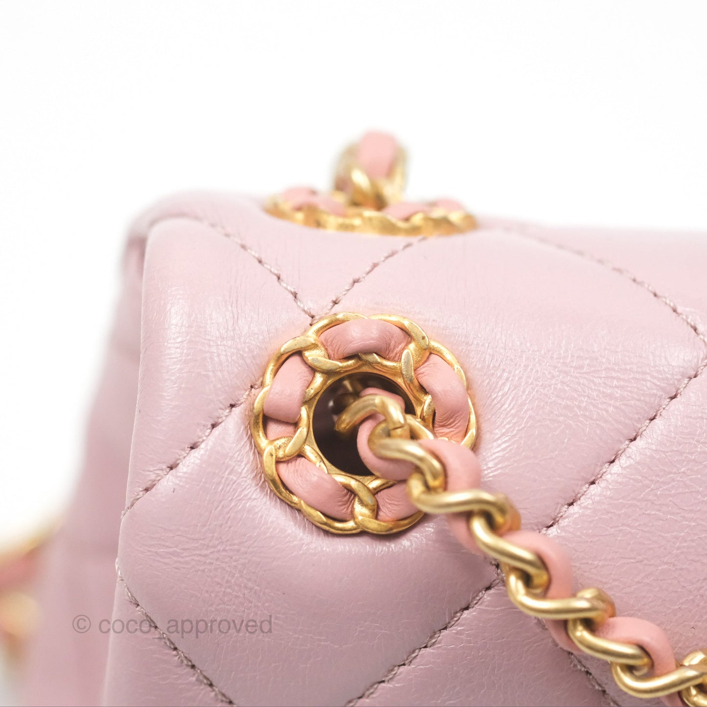 Chanel Flap Bag Dusty Pink Lambskin Aged Gold Hardware 24P