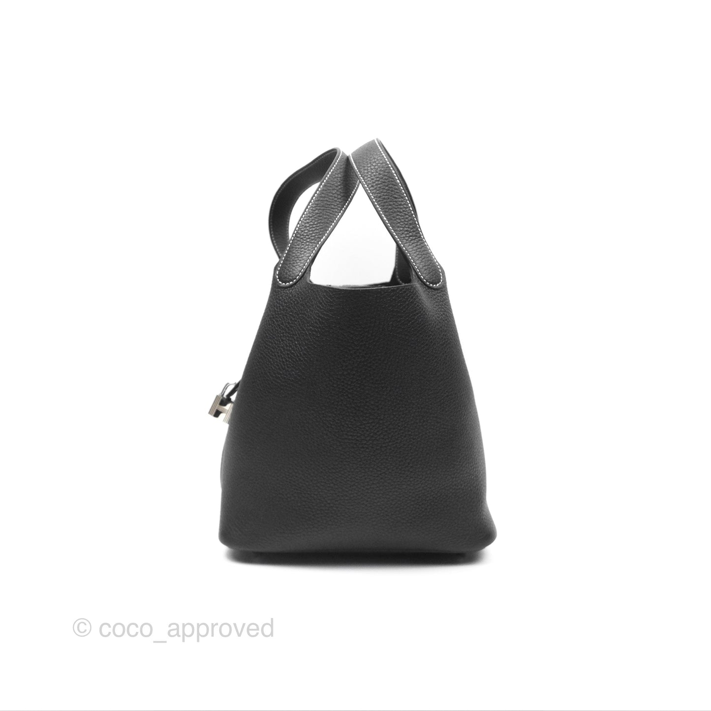 Hermès Picotin 22 Stitch Black Clemence Palladium Hardware