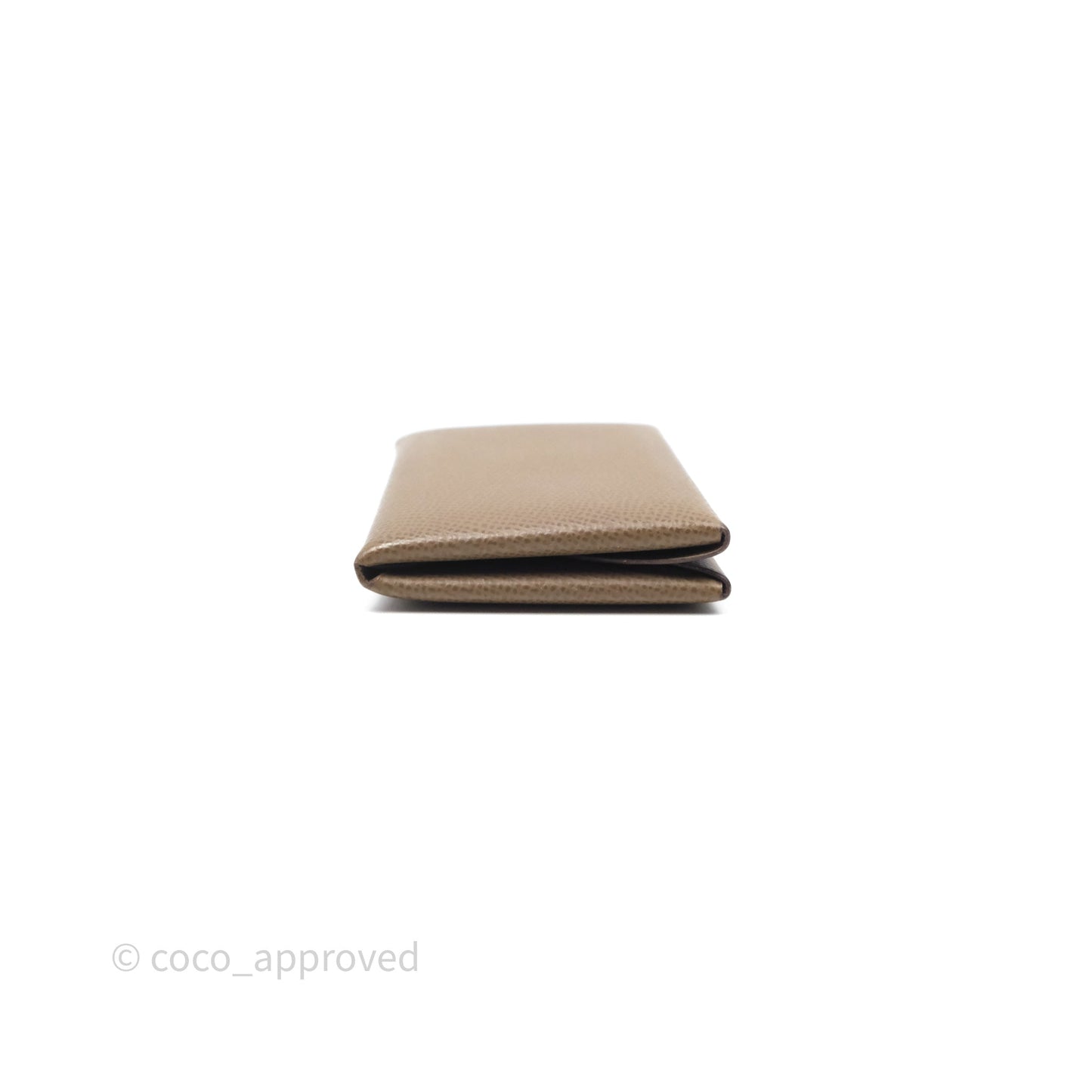 Hermès Calvi Duo Compact Card Holder Etoupe Epsom Palladium Hardware