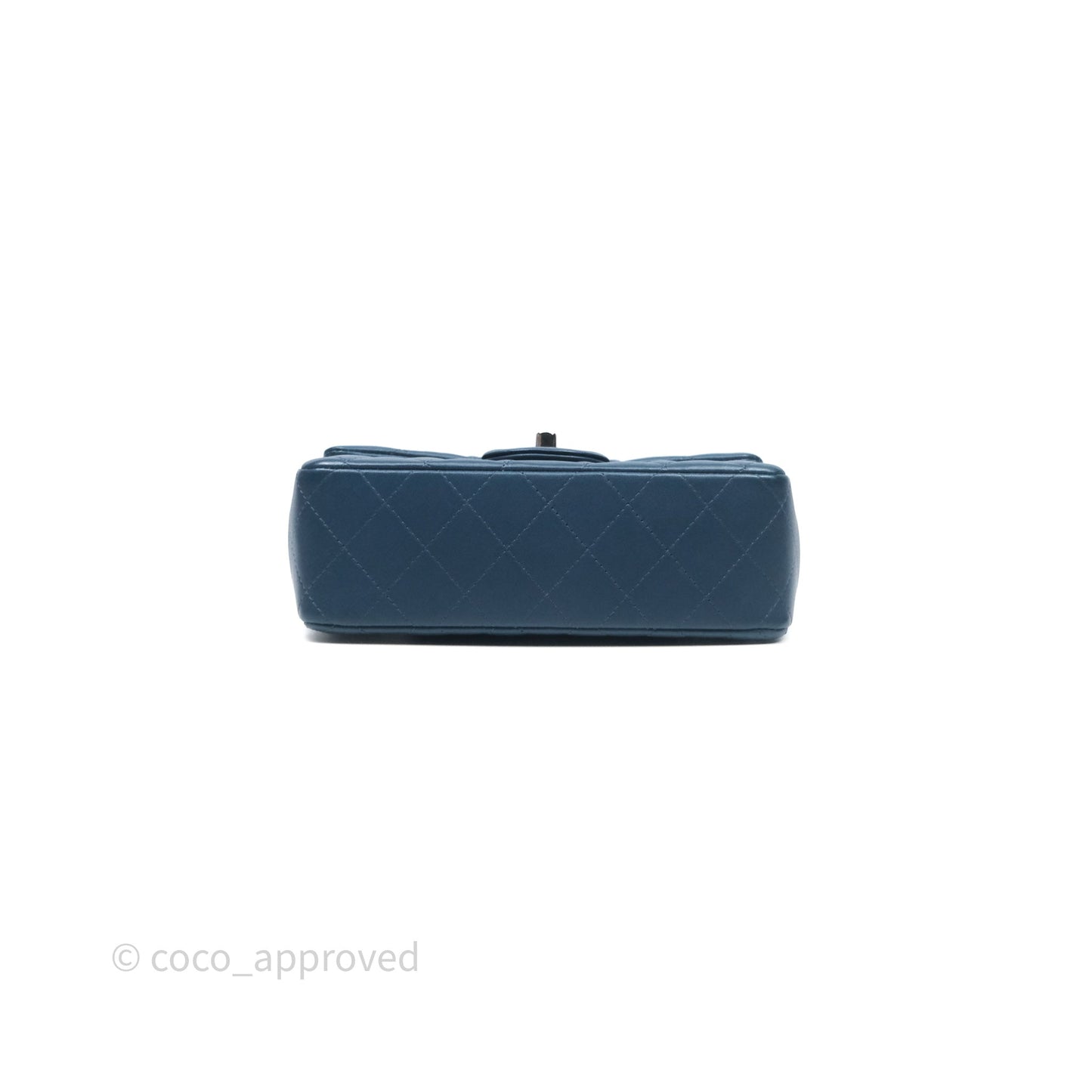 Chanel Mini Rectangular Quilted Navy Lambskin Silver Hardware