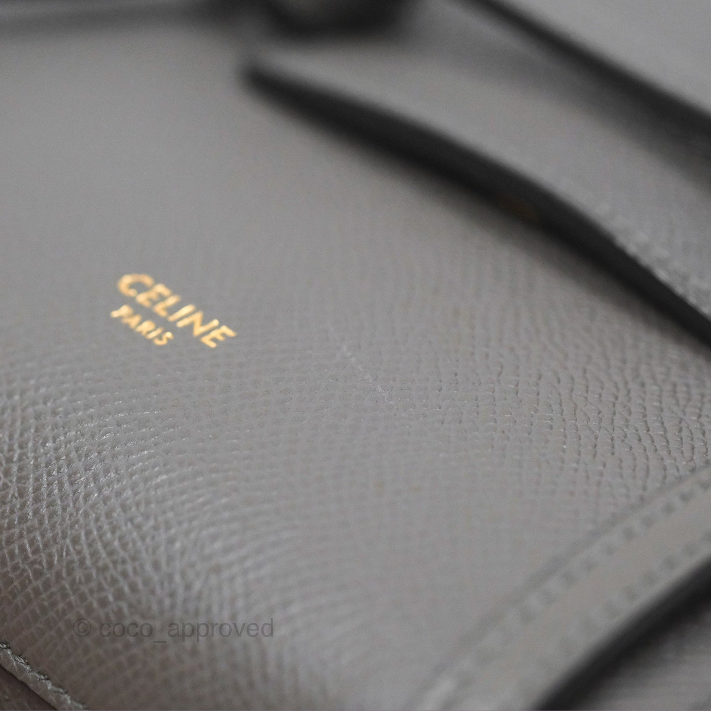 Celine Pico Belt Bag Grey Grained Calfskin Gold Hardware