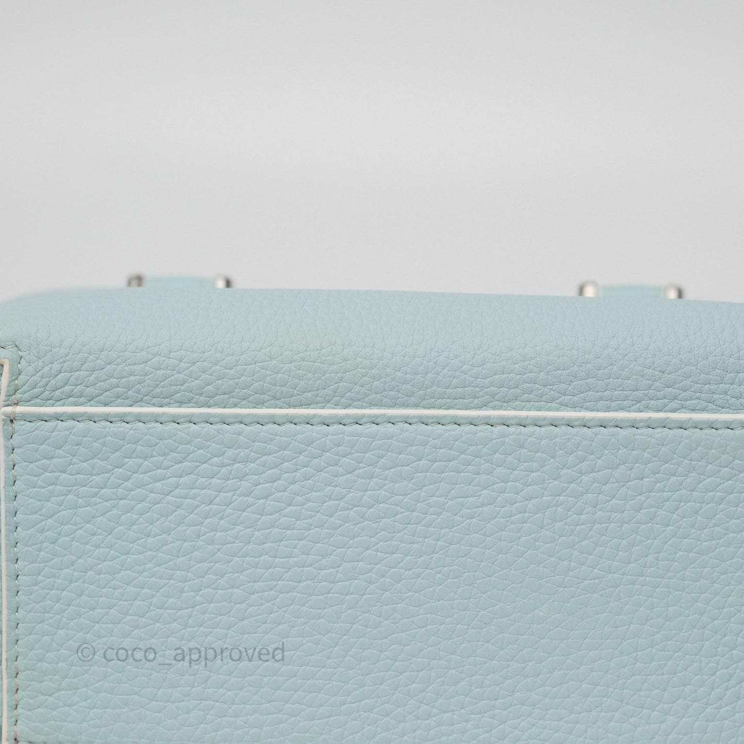 Delvaux Cool Box Mini Taurillon Soft Grained Calfskin Celadon