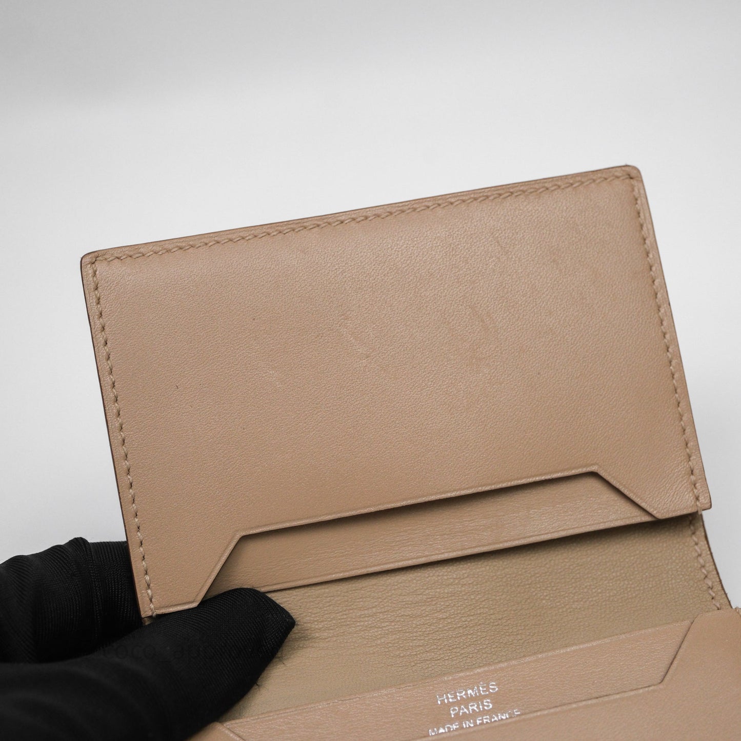 Hermès Bearn Card Holder Taupe 16 Swift Palladium Hardware