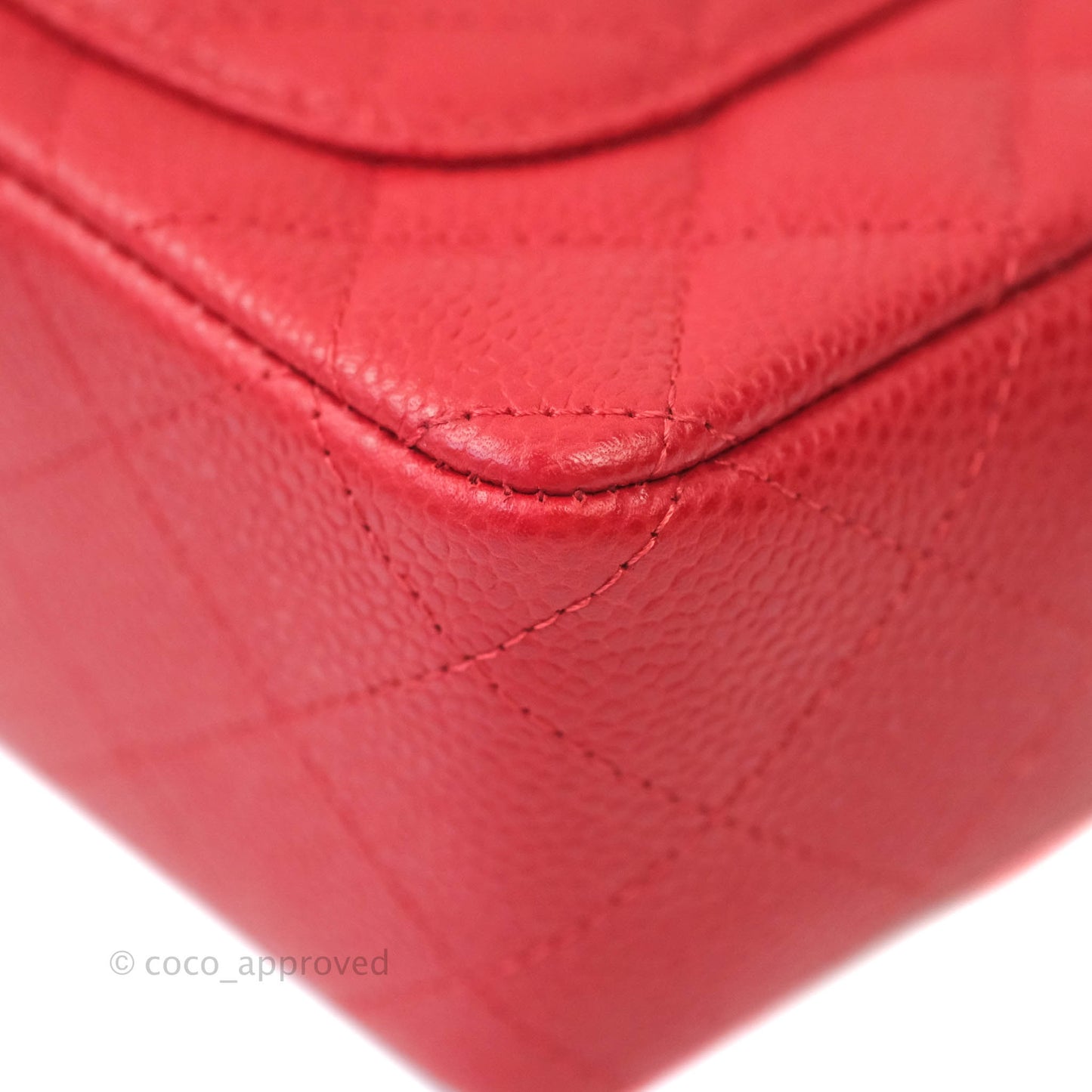 Chanel Classic Quilted Mini Rectangular Flap Red Caviar Silver Hardware