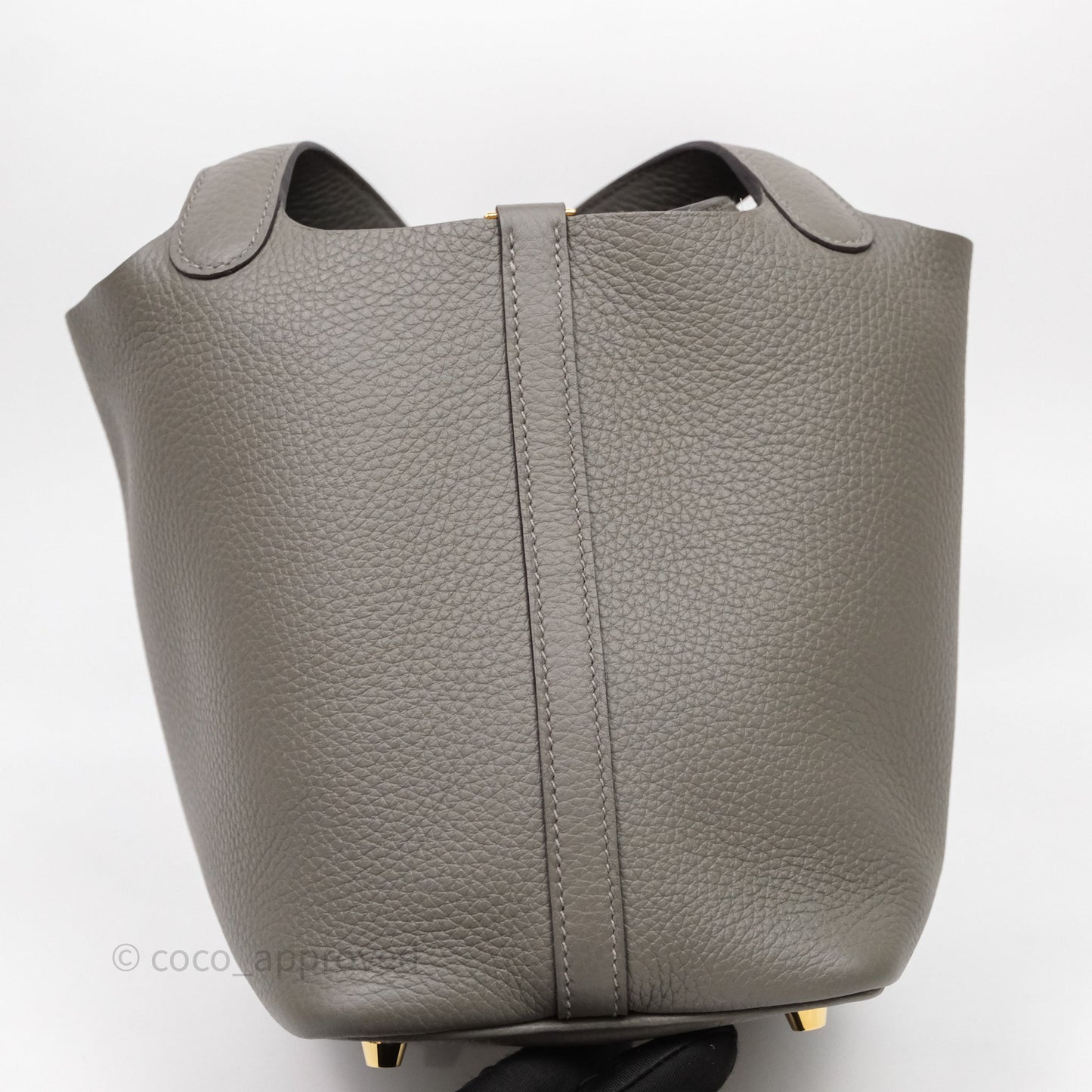 Hermès Picotin 18 Gris Meyer 0L Clemence Gold Hardware